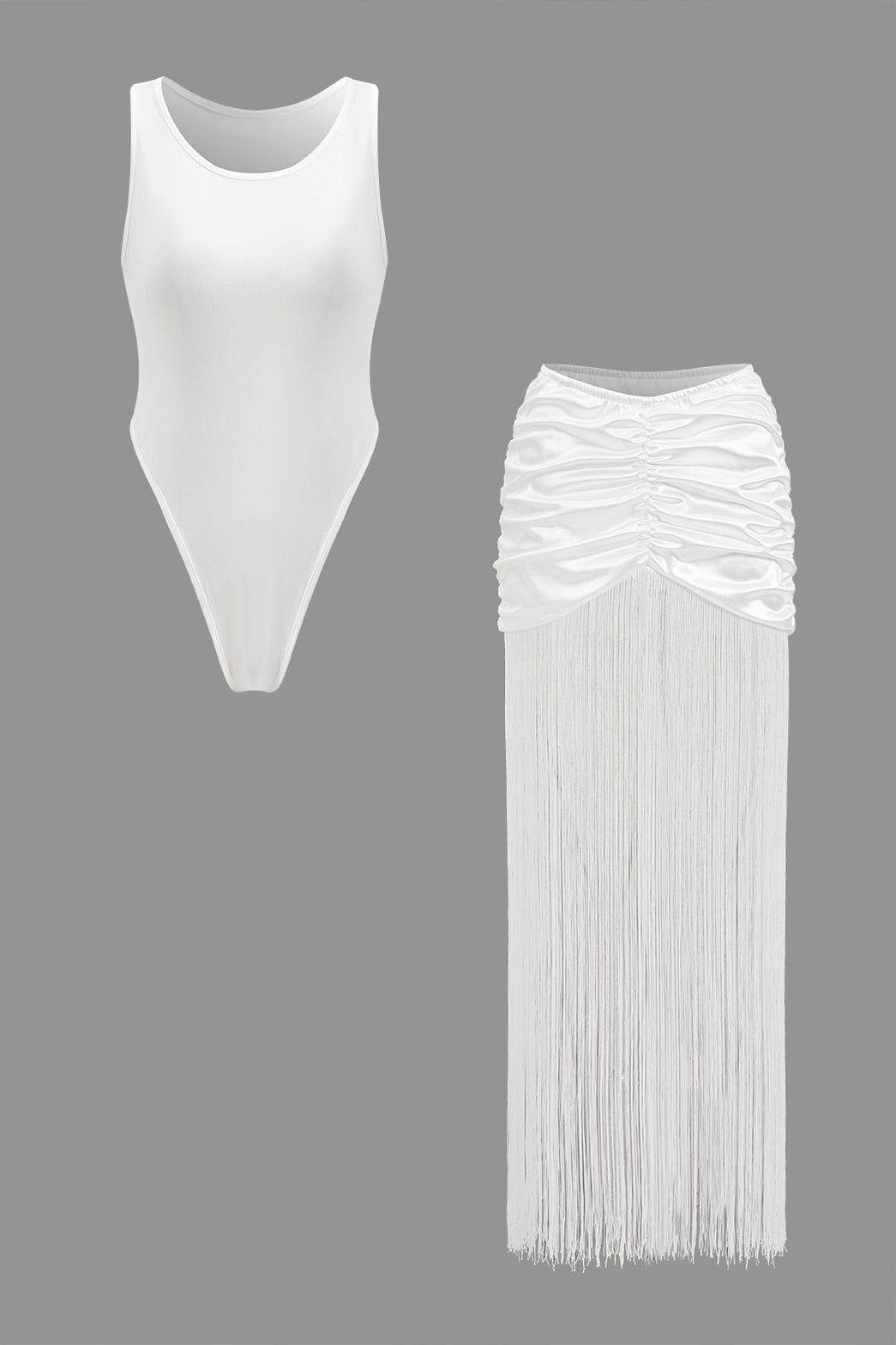 Ensemble bodysuit et jupe froncée lune