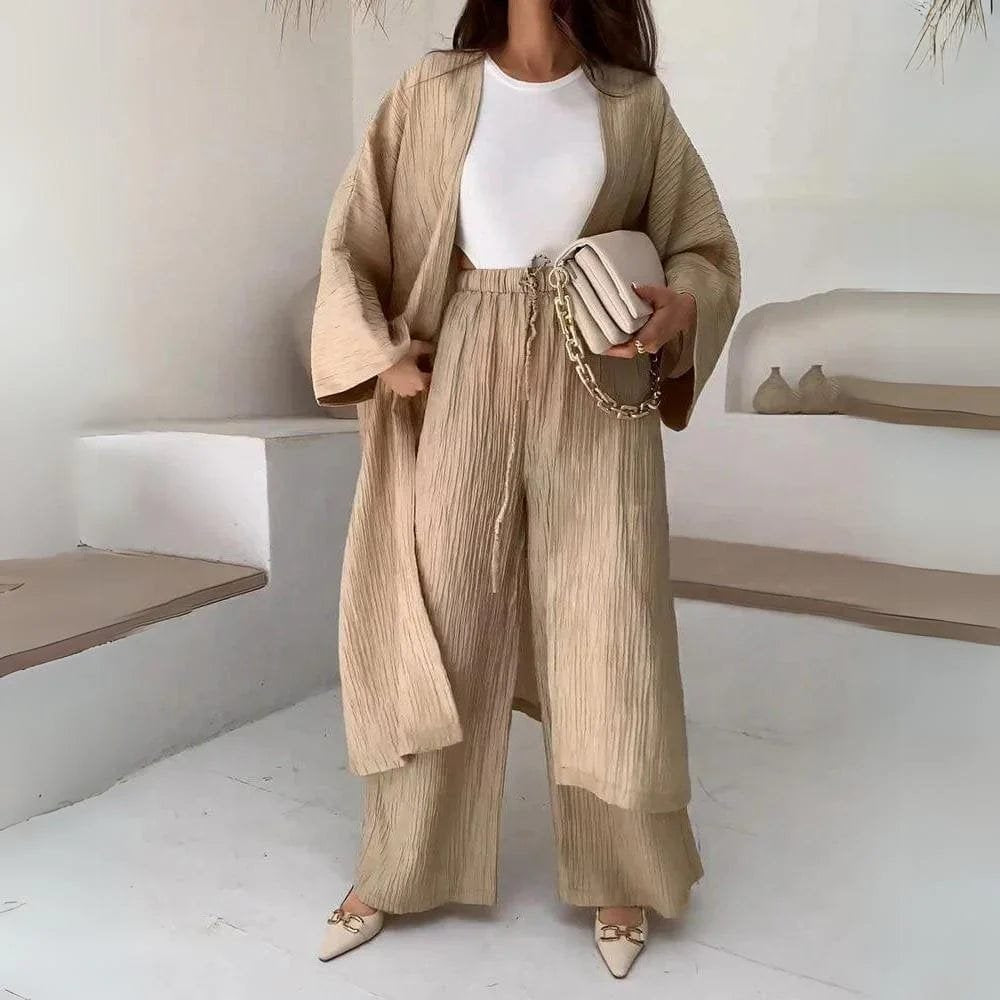 Tenue complète cardigan pantalon zen