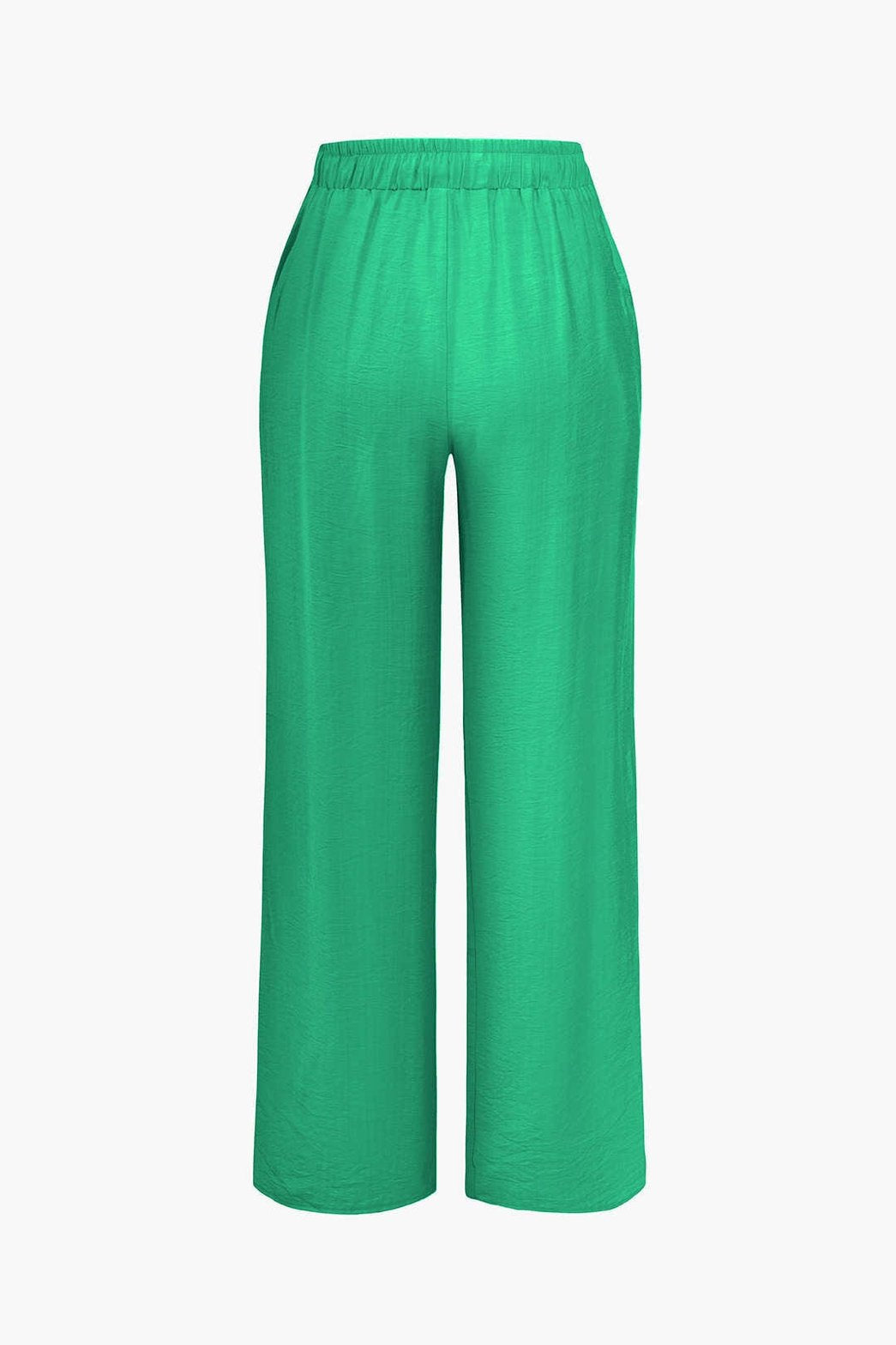 Ensemble Élégant Chemise Nouée et Pantalon Large