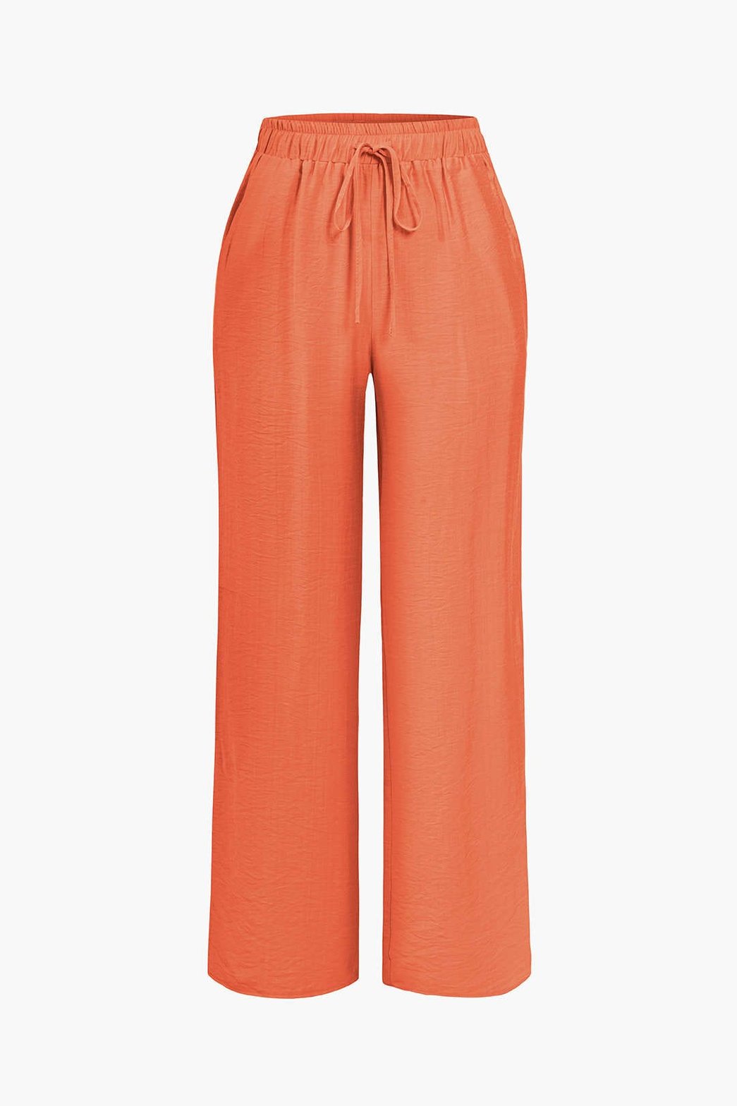 Ensemble Élégant Chemise Nouée et Pantalon Large