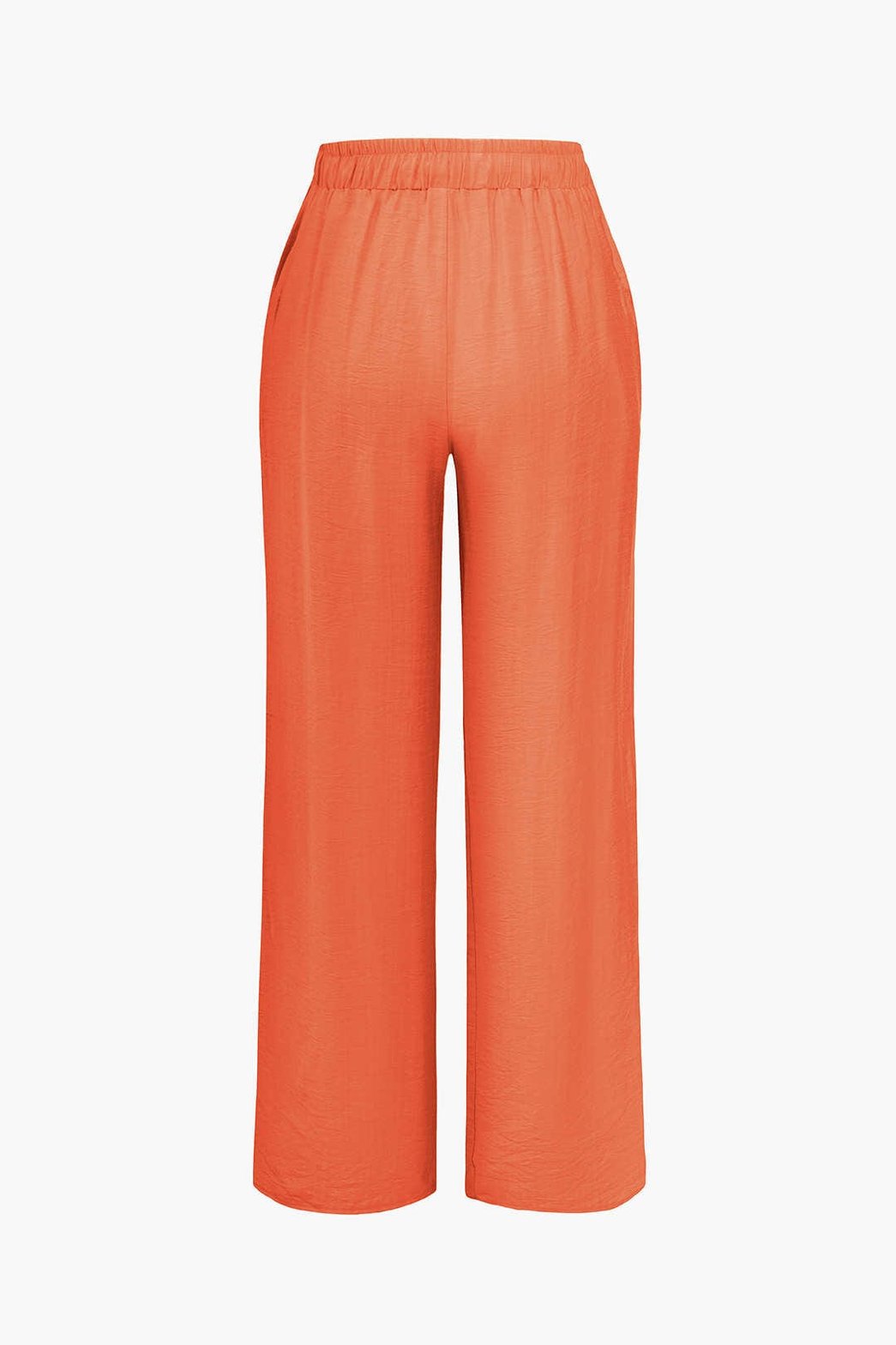 Ensemble Élégant Chemise Nouée et Pantalon Large