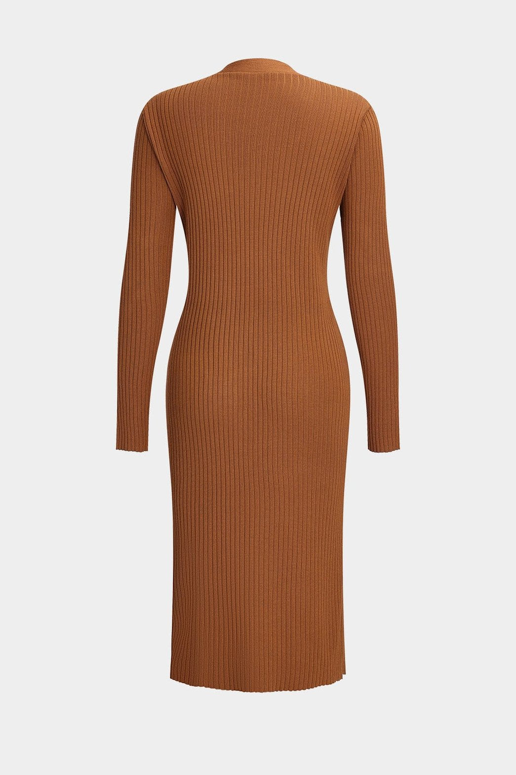 Ensemble maille côtelée marron vue côté harmonie