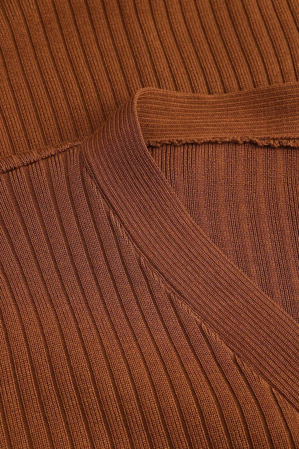 Ensemble maille côtelée marron vue complète charme