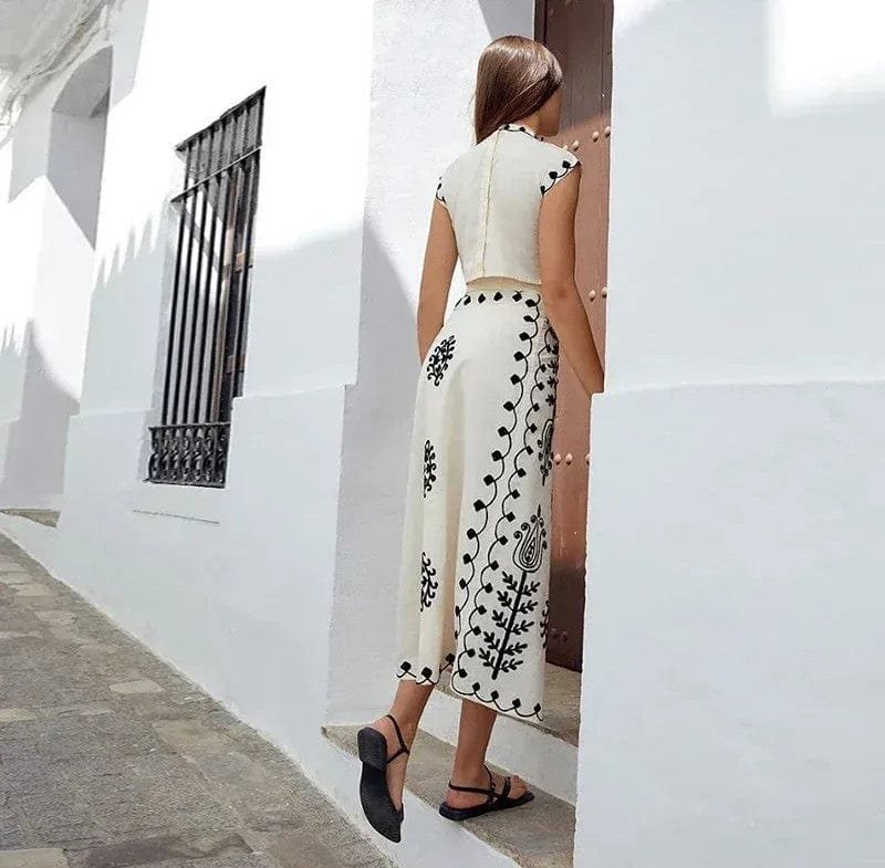 Ensemble jupe longue détail tissu douceur