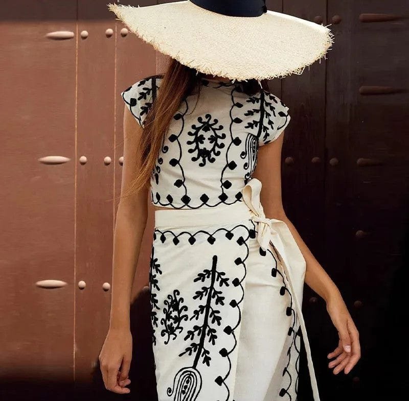 Ensemble jupe longue vue de face soleil