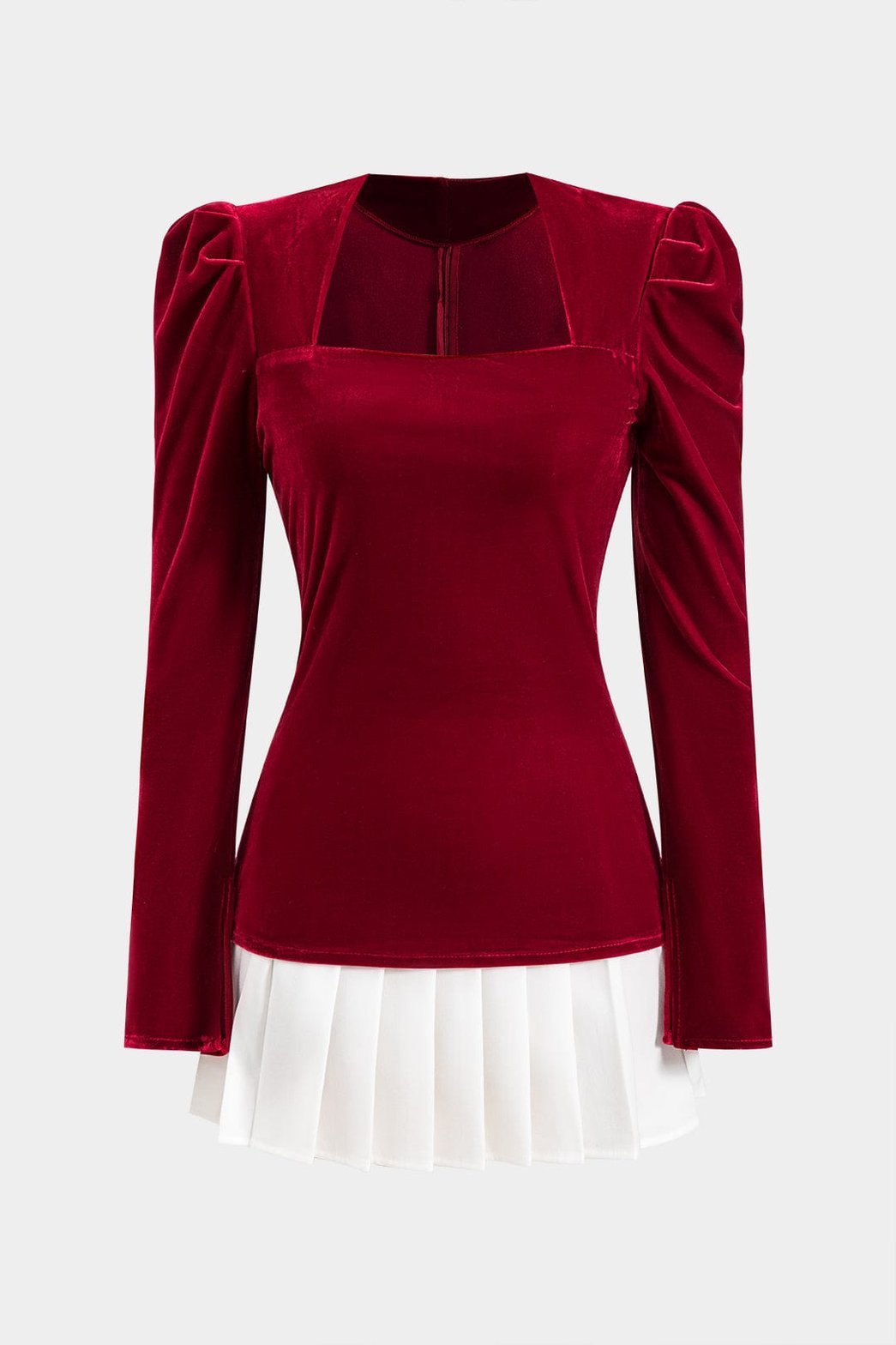 Ensemble velours bordeaux élégant harmonie