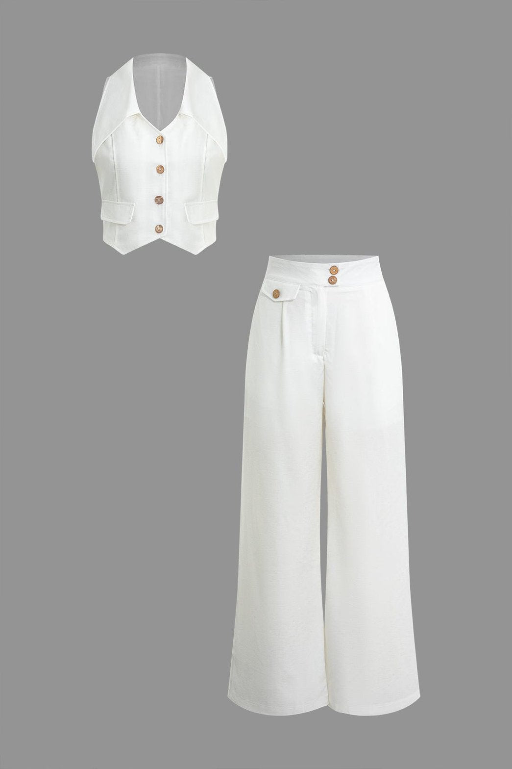 Ensemble lin blanc vue dos grâce