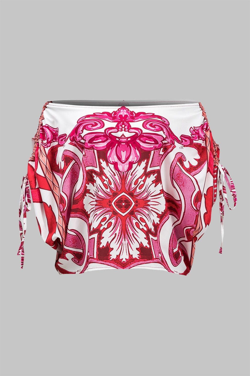 Pantalon palazzo motif baroque rose lune