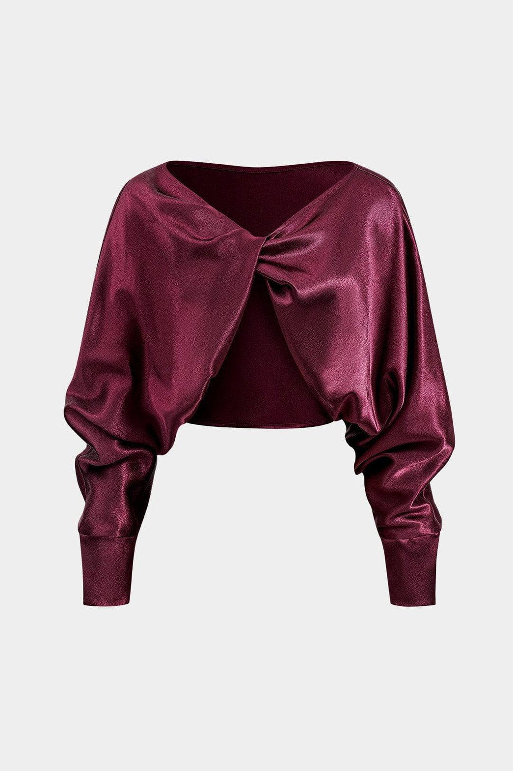 Jupe longue satin bordeaux velours