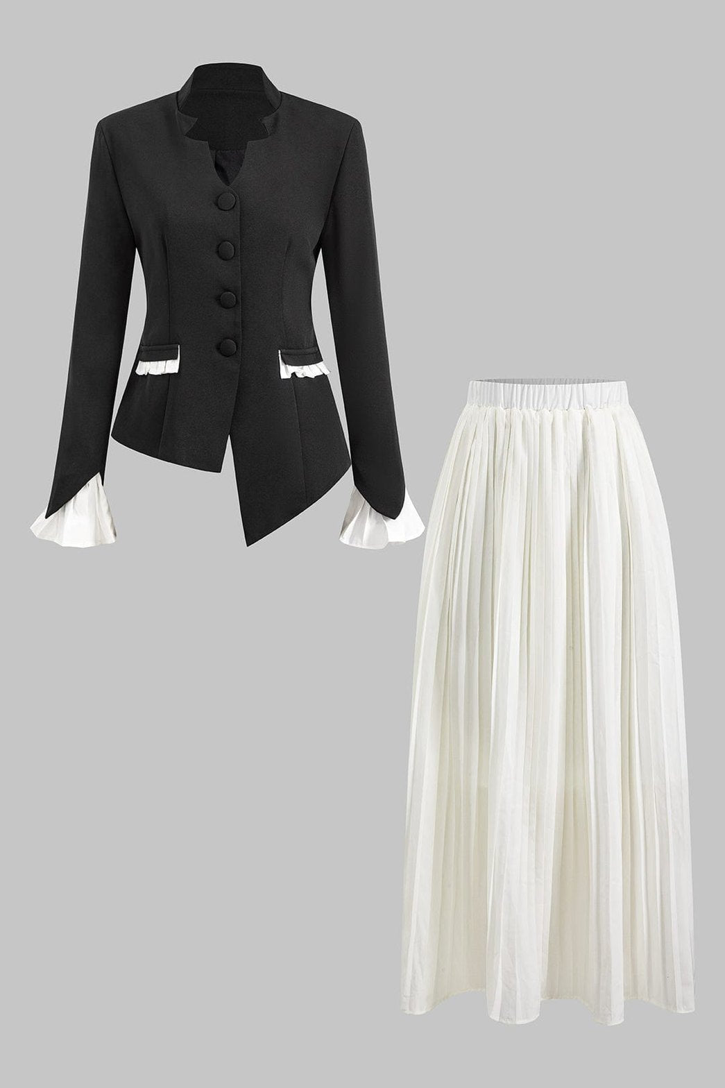 Ensemble élégant noir et blanc vue de face harmonie