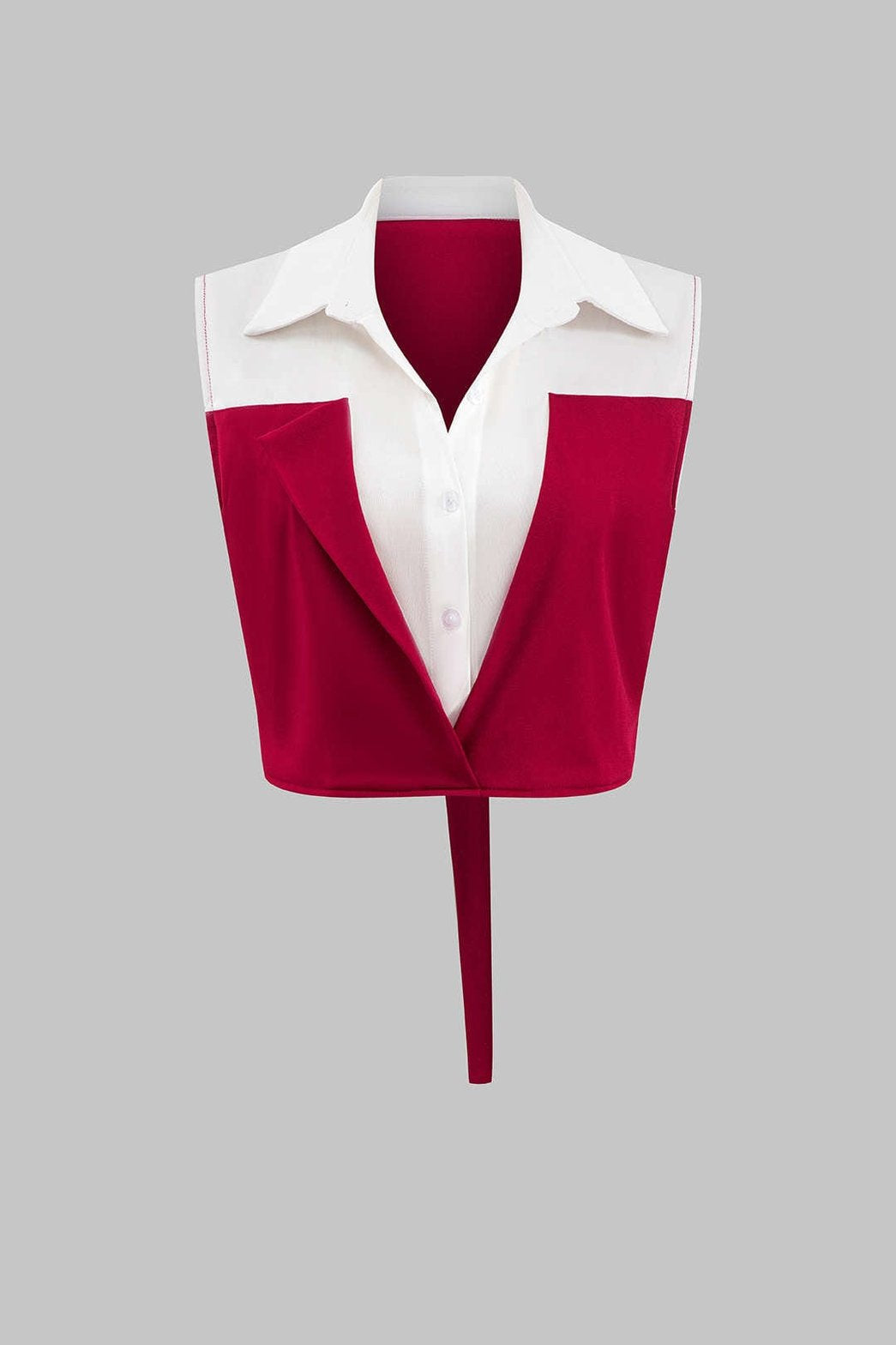 Pantalon large rouge avec poches zippées lune