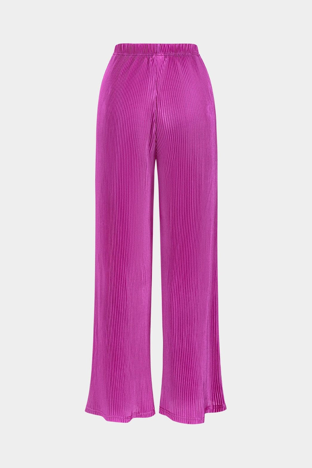 Détail pantalon plissé fuchsia pluie
