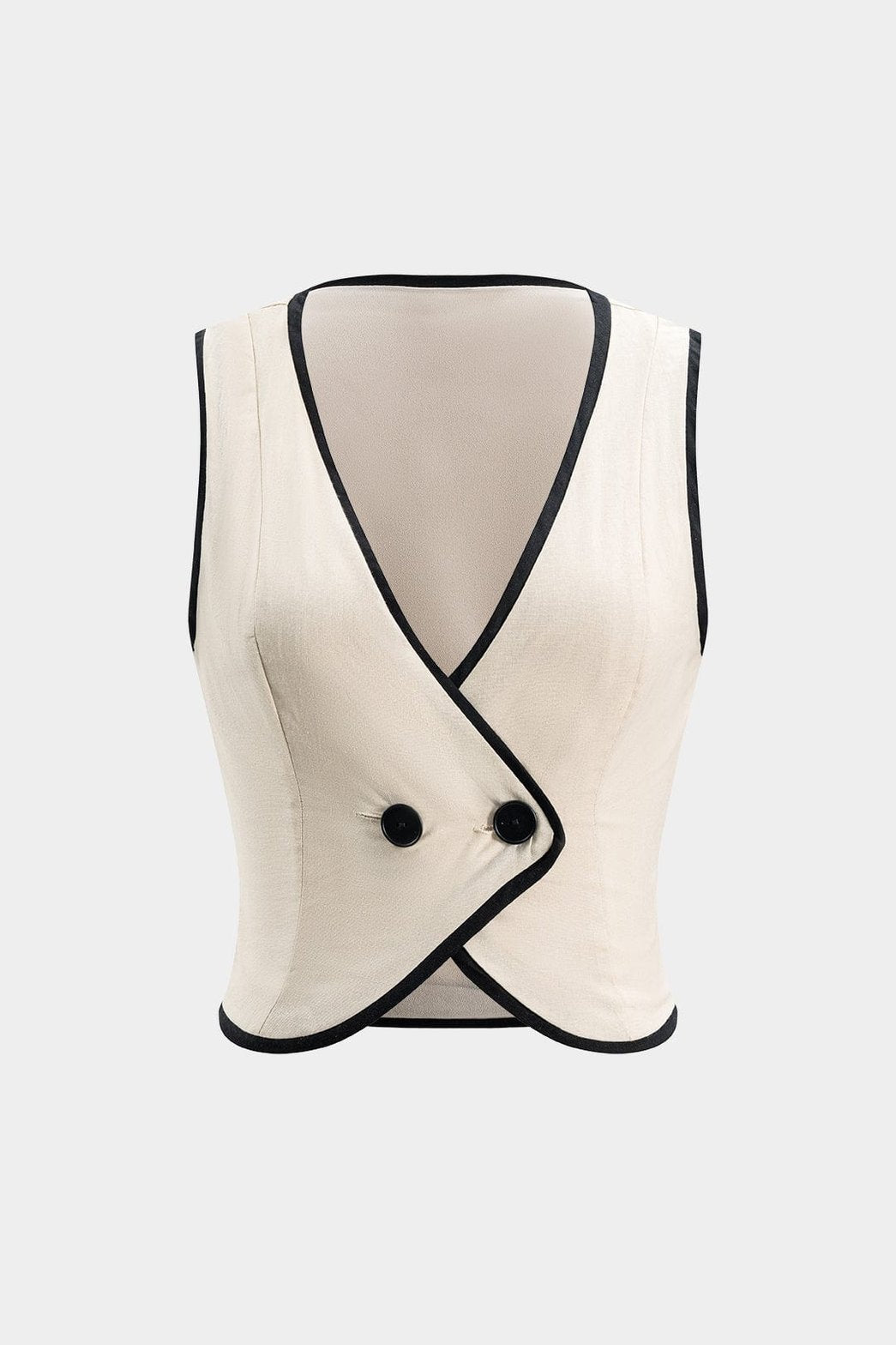 Top croisé et pantalon large écru douceur