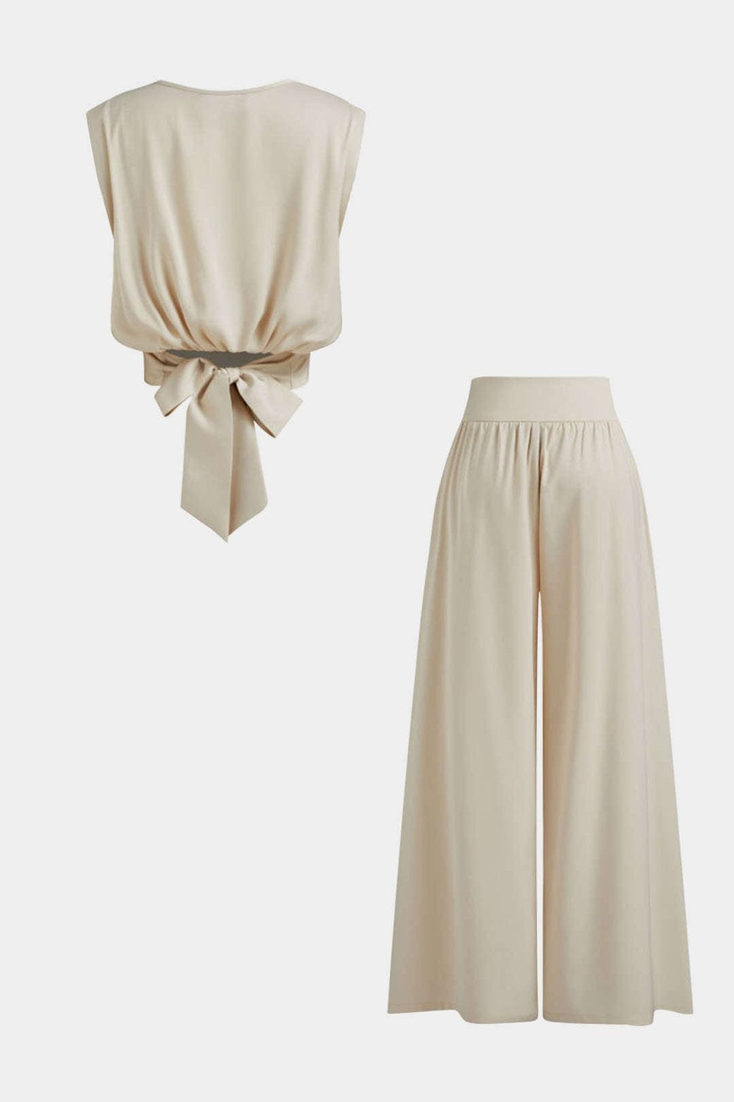 Top sans manches avec nœud décoratif élégance