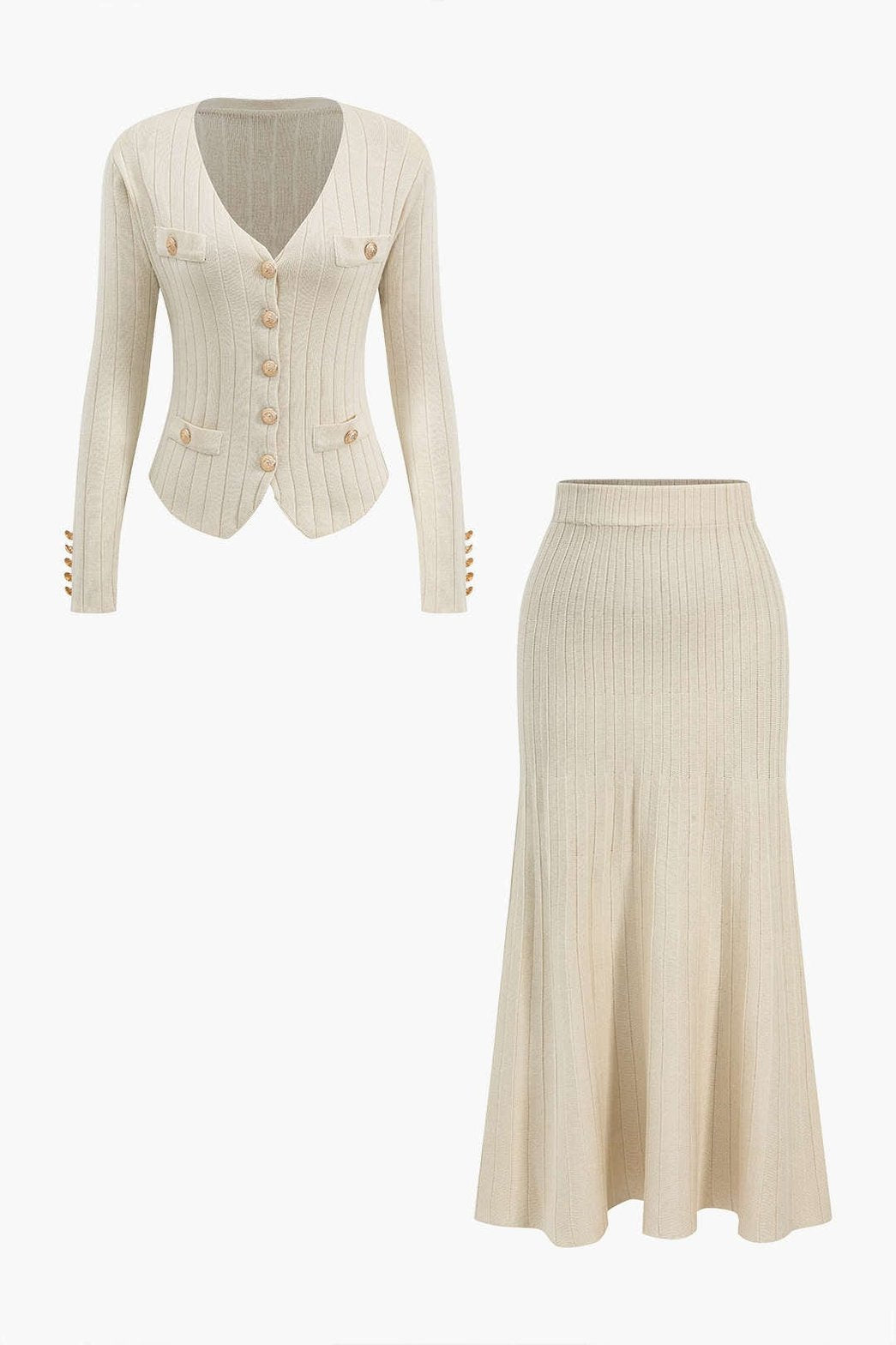 Ensemble gilet et jupe sophistiqué