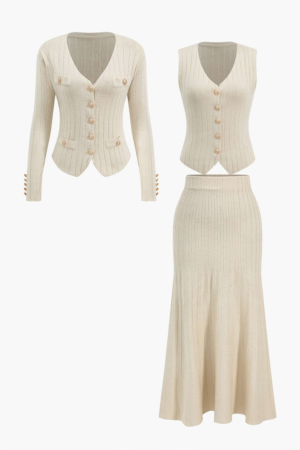 Ensemble jupe longue tricot style