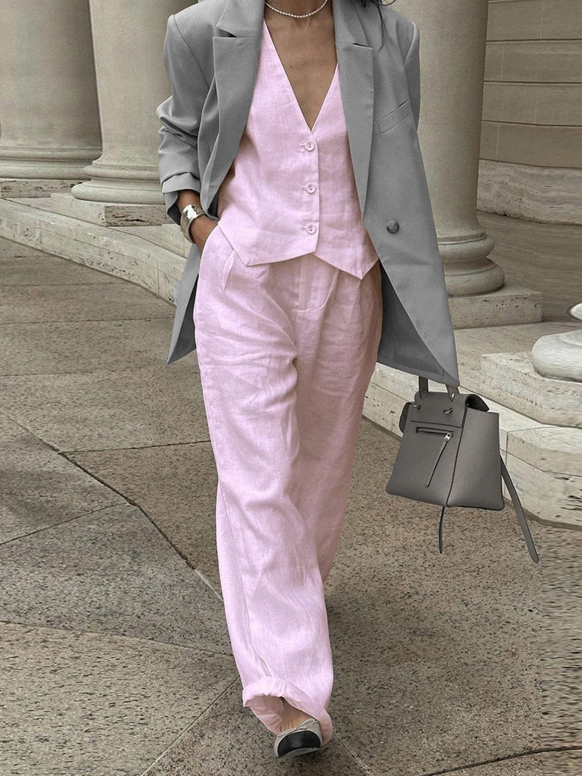 Tenue complète lin blanc fraîcheur