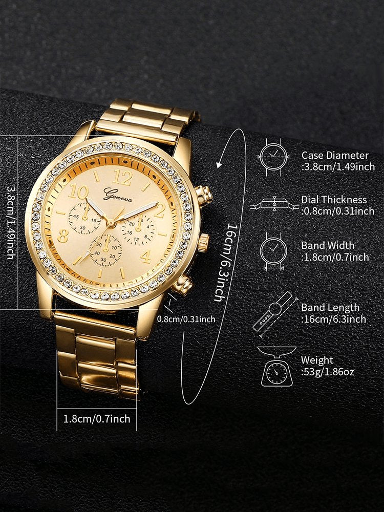 Montre femme luxe or éclat