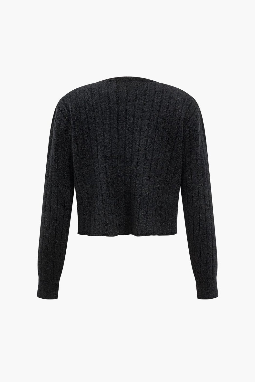 Cardigan noir court à boutons - Élégance