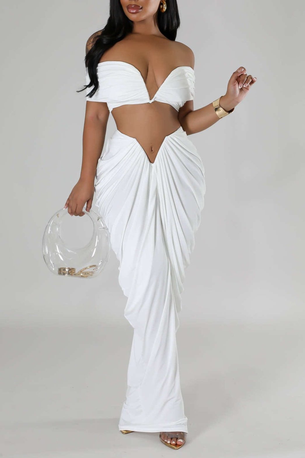 Ensemble Robe Longue Drapée