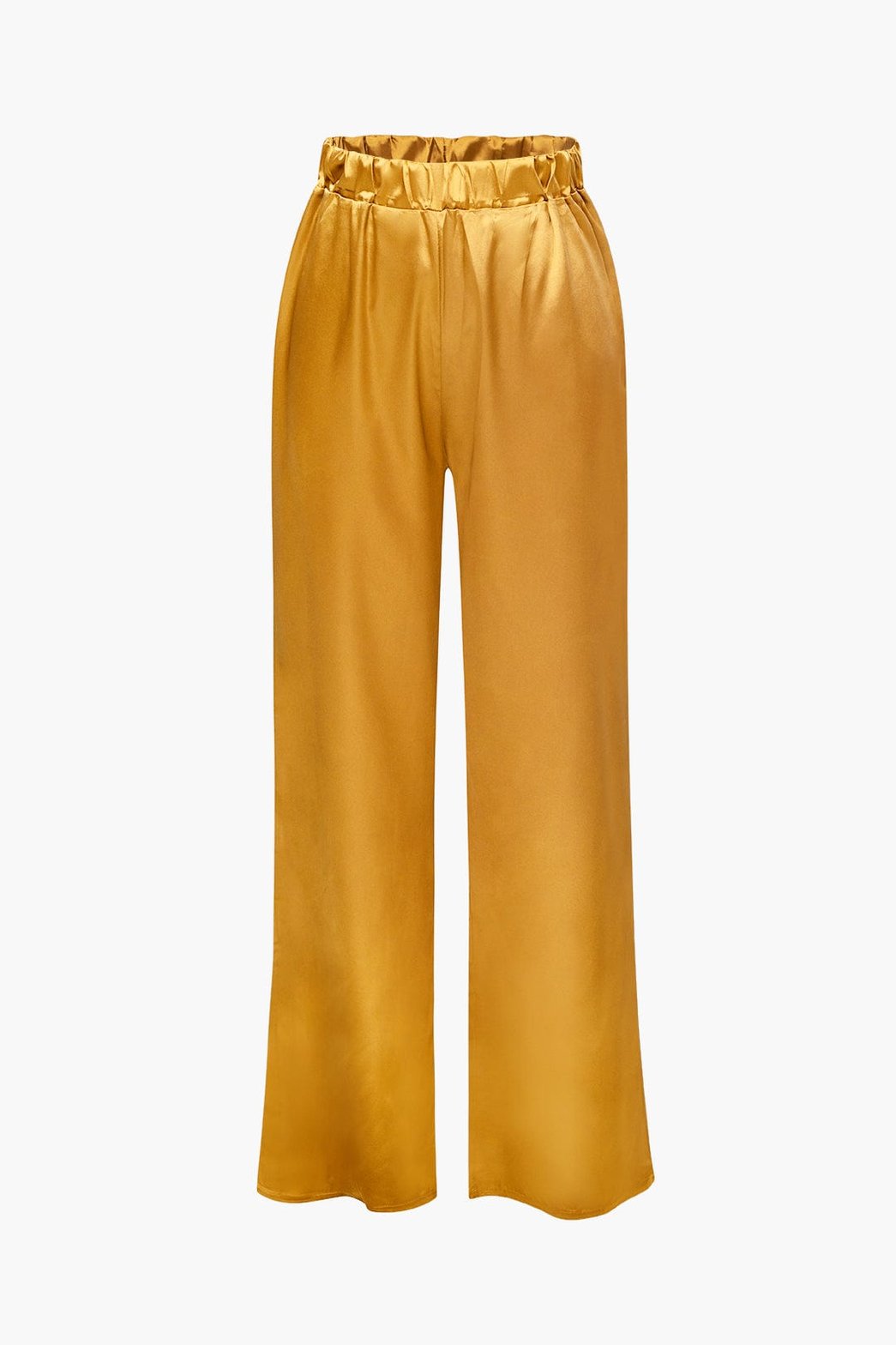 Ensemble Satiné Élégant Chemise et Pantalon Large