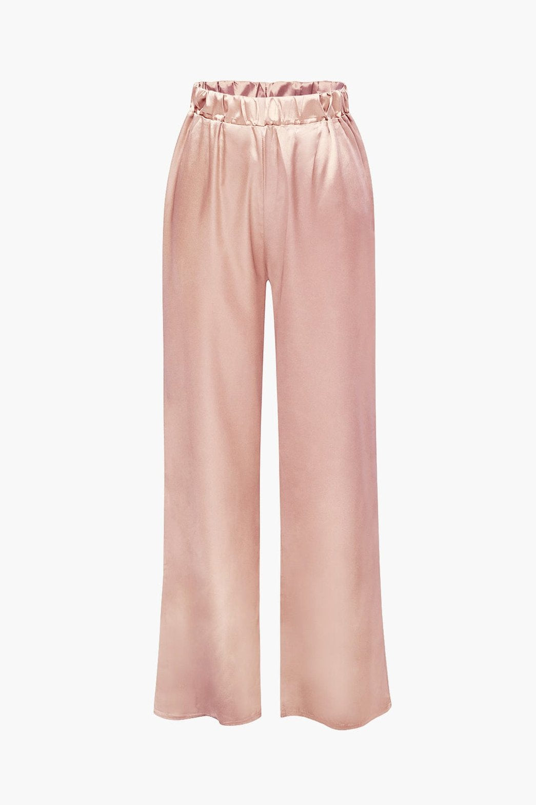 Ensemble Satiné Élégant Chemise et Pantalon Large