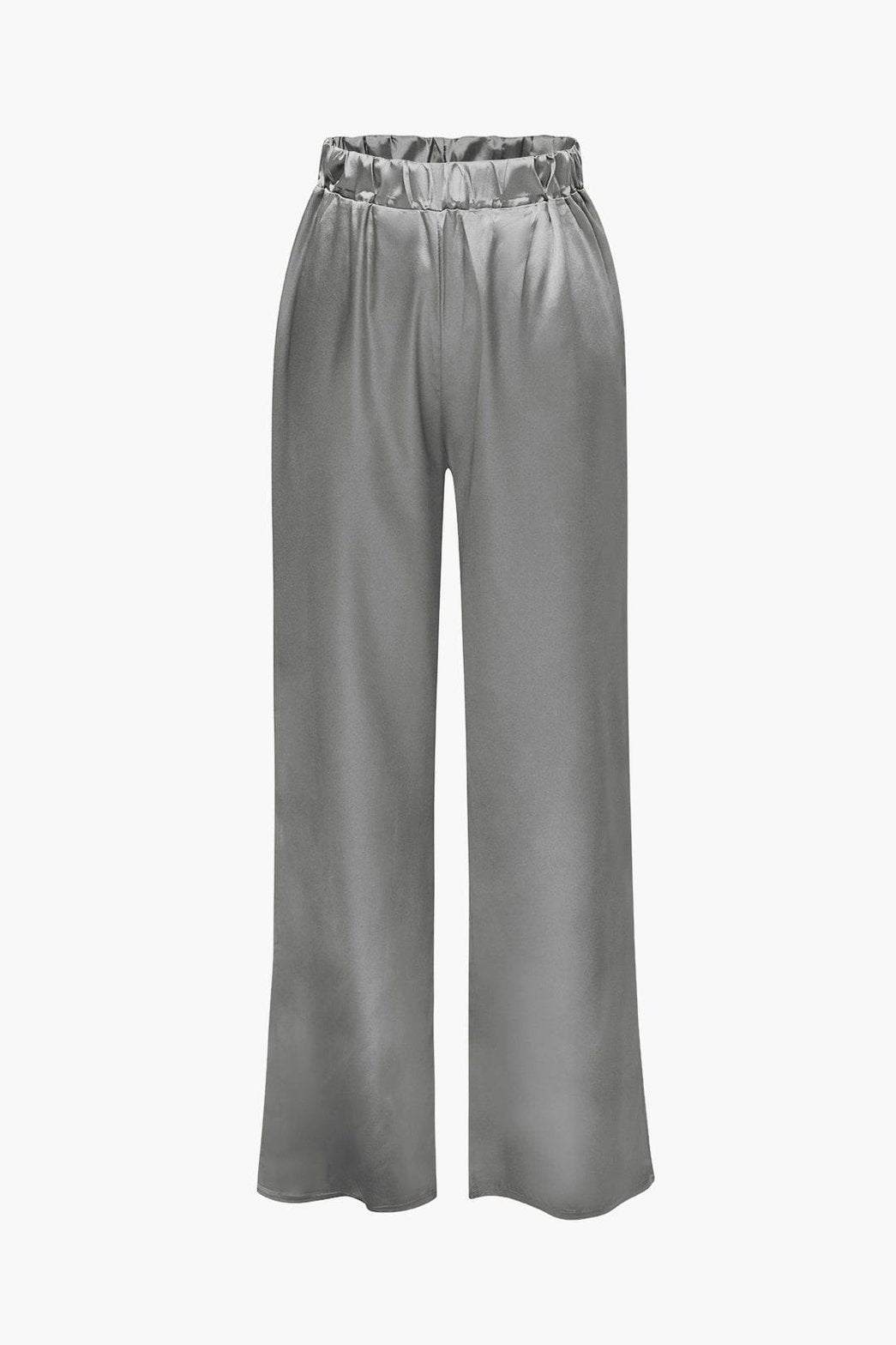 Ensemble Satiné Élégant Chemise et Pantalon Large