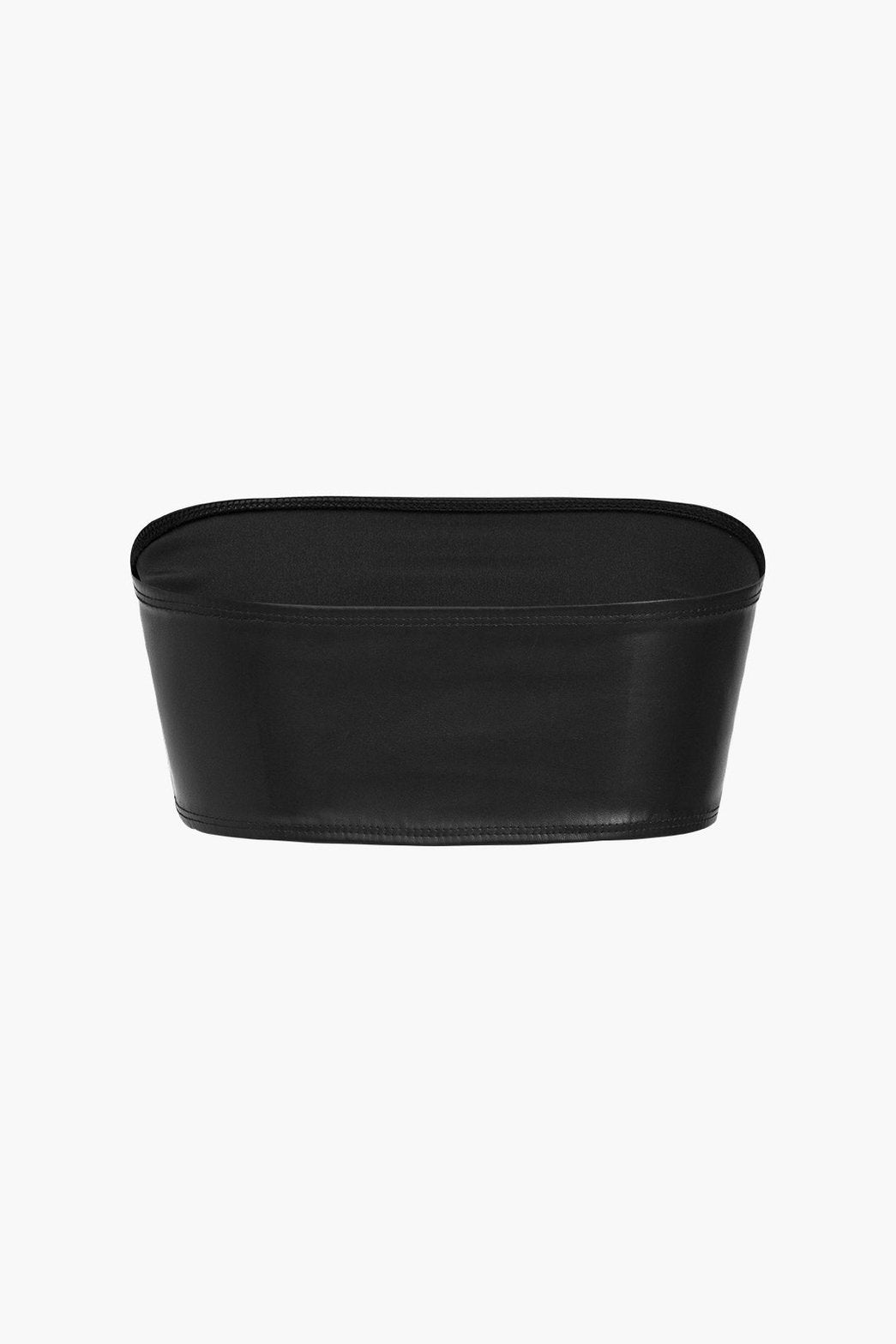Crop top bandeau cuir noir océan