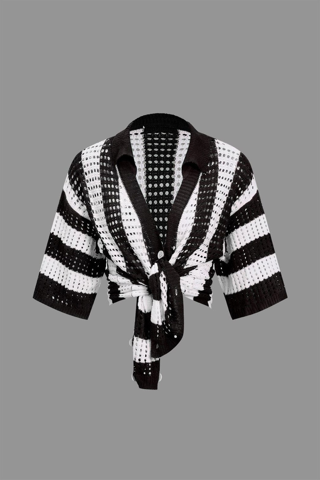 Ensemble ajouré orange rayé style