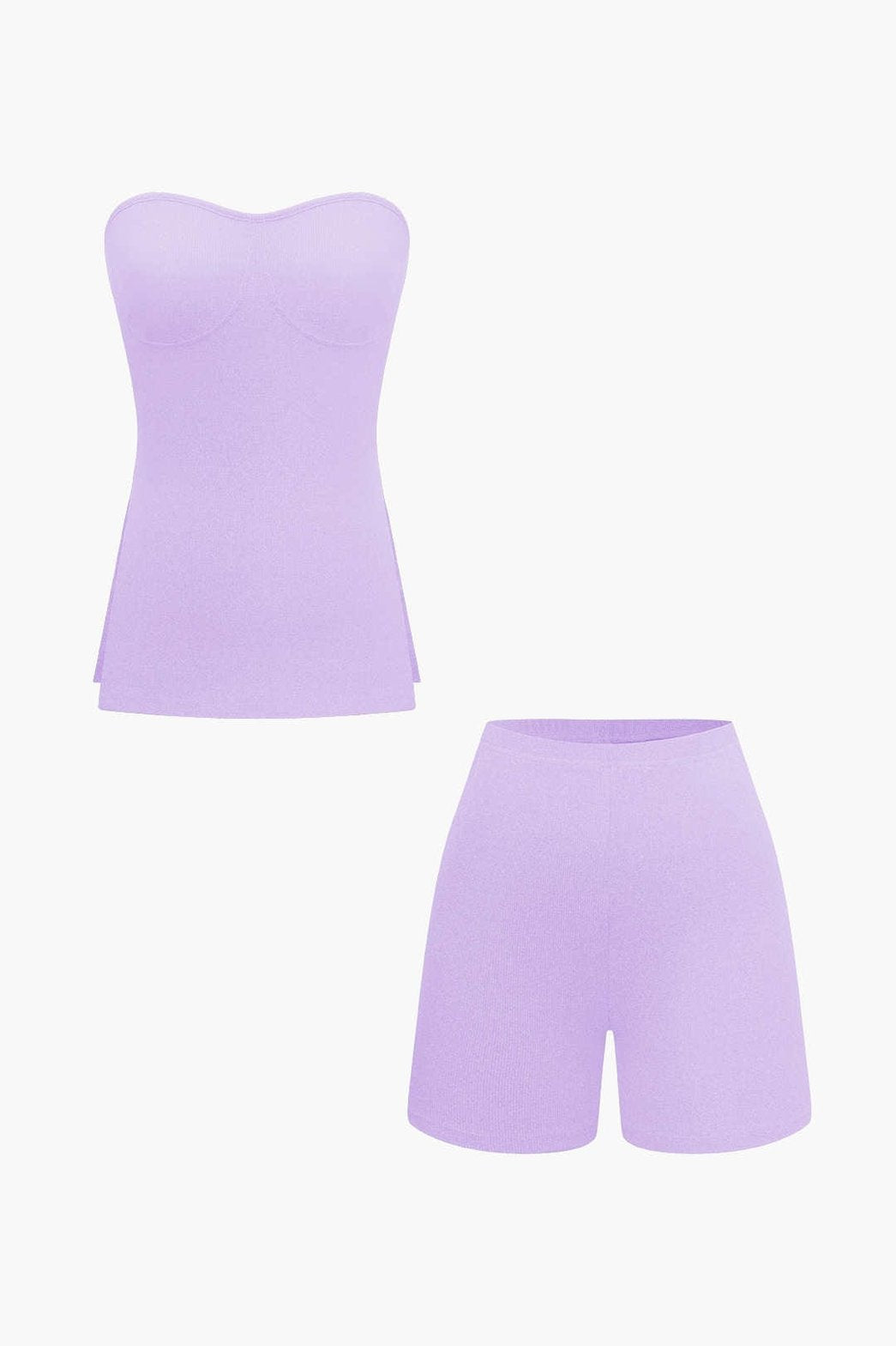 Ensemble Short Côtelé Basic Gris