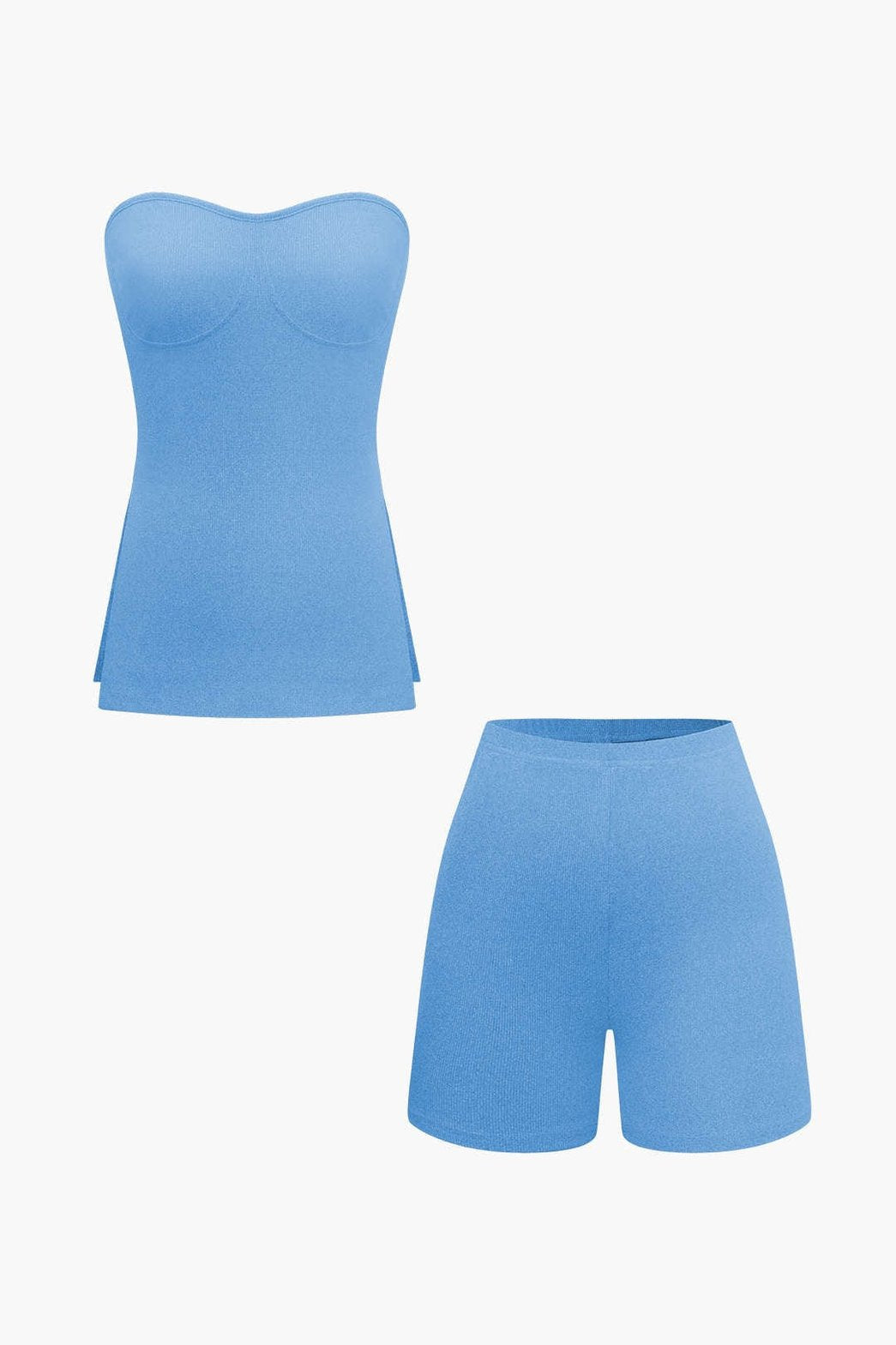 Ensemble Short Côtelé Basic Gris