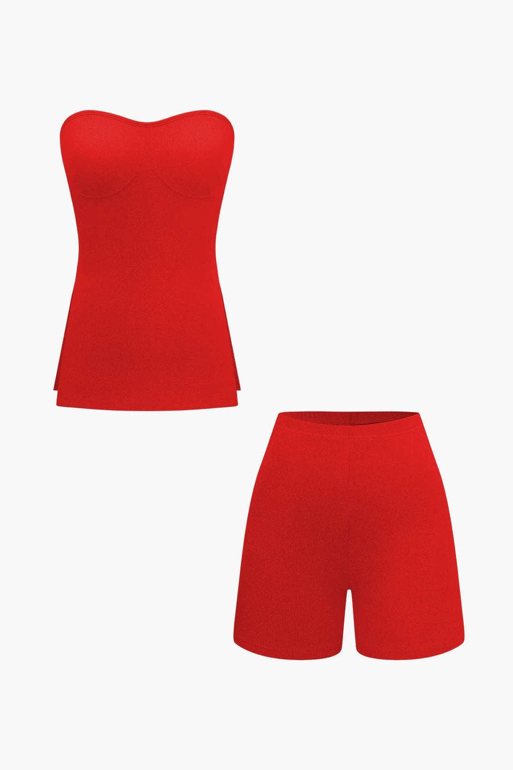 Ensemble Short Côtelé Basic Gris