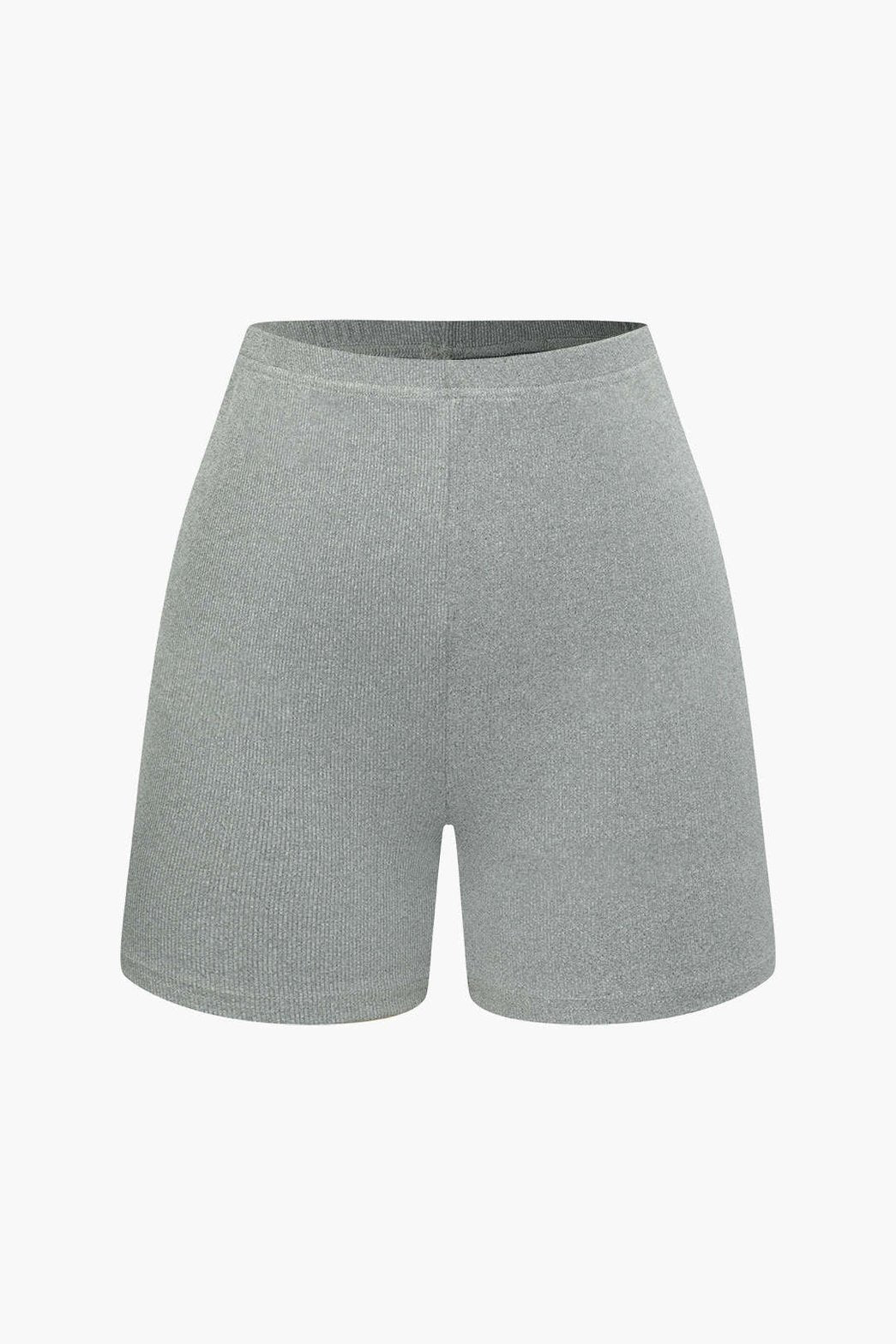 Ensemble Short Côtelé Basic Gris