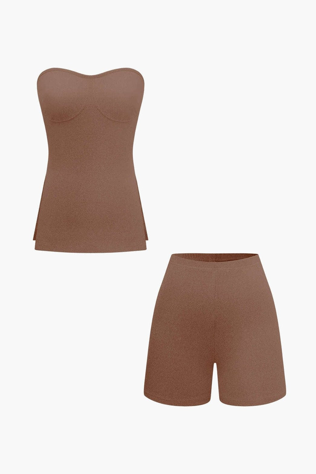 Ensemble Short Côtelé Basic Gris