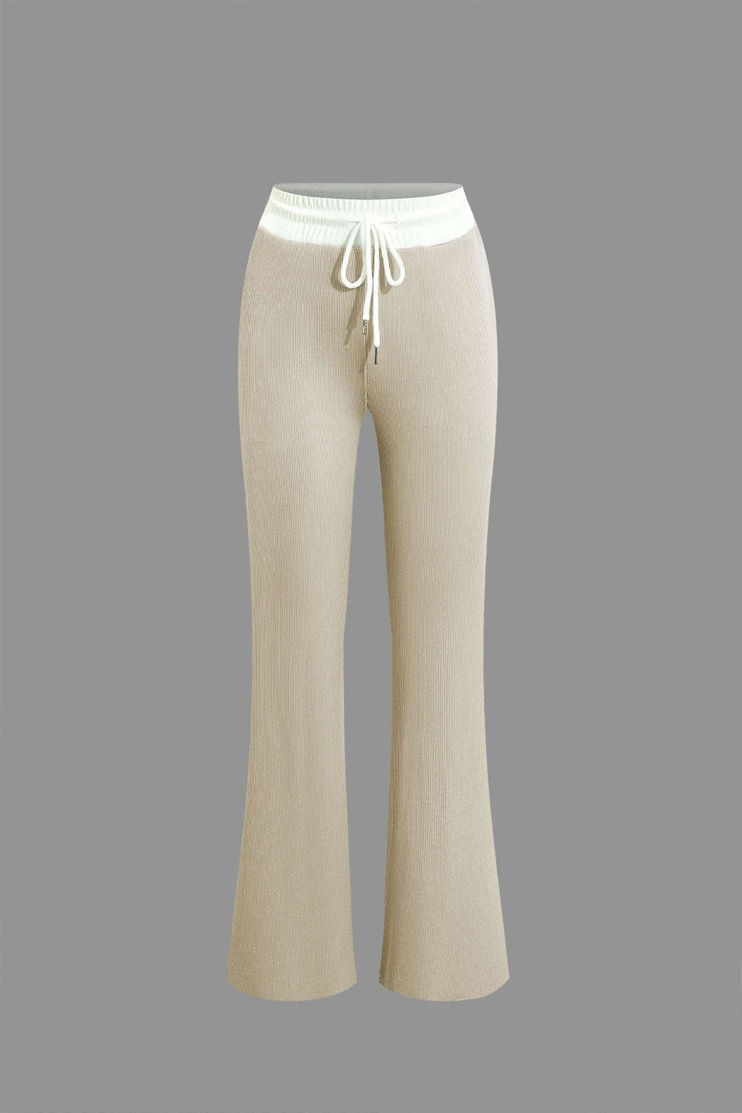 Ensemble côtelé gris et blanc vue complète fraîcheur