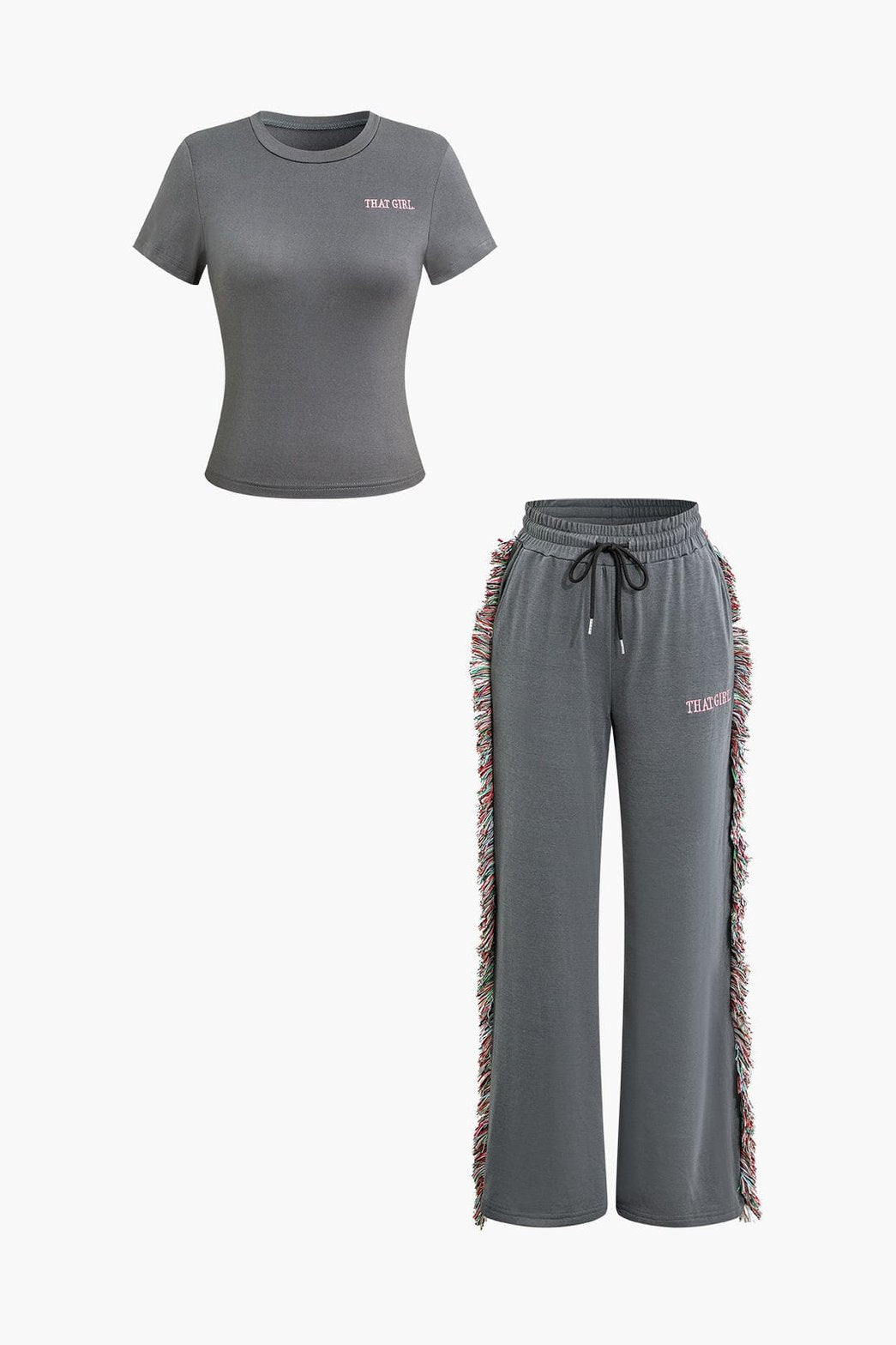 Ensemble gris sportswear vue avant soleil