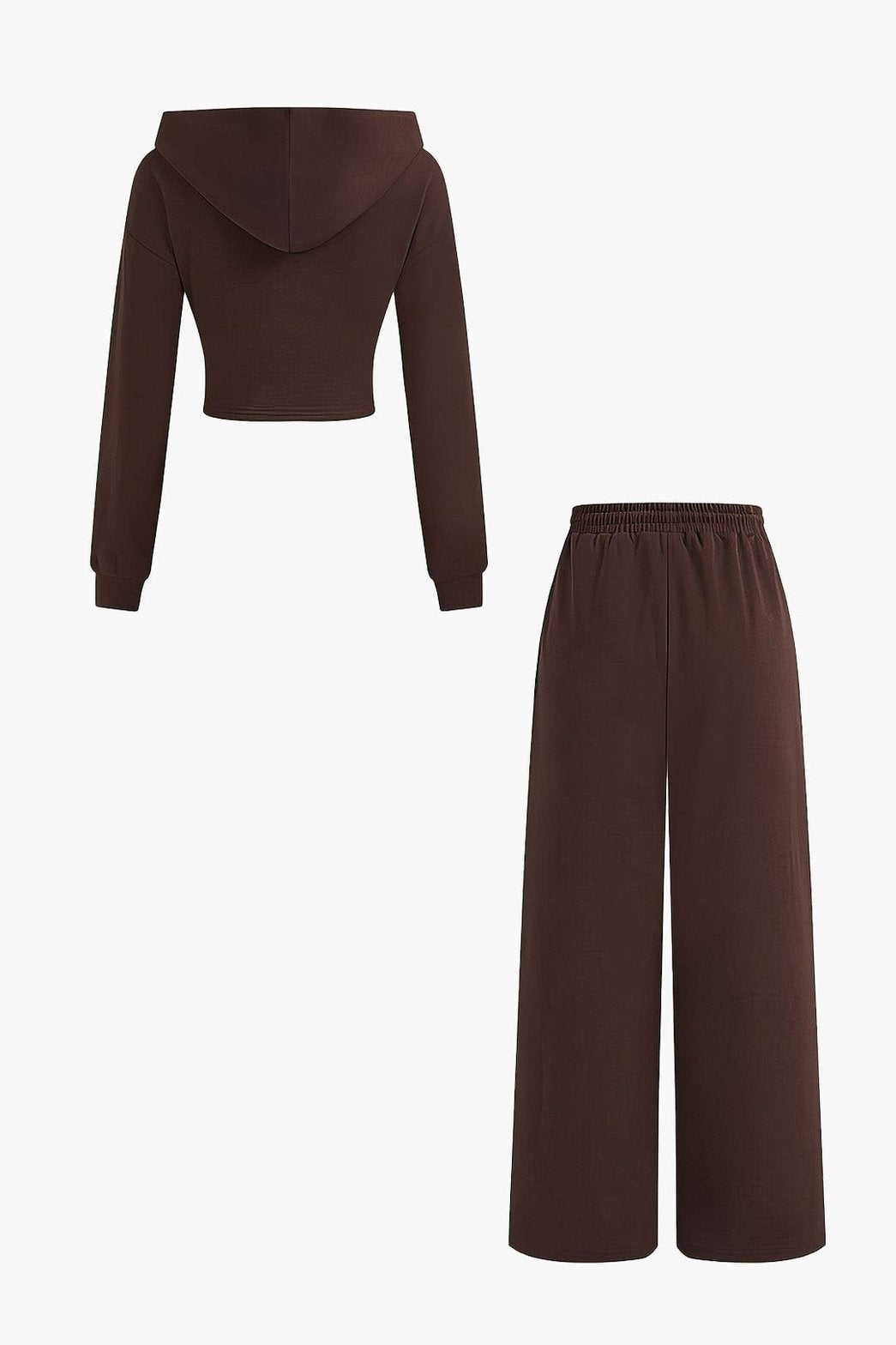 Vue de dos de l'ensemble sportswear marron élégance