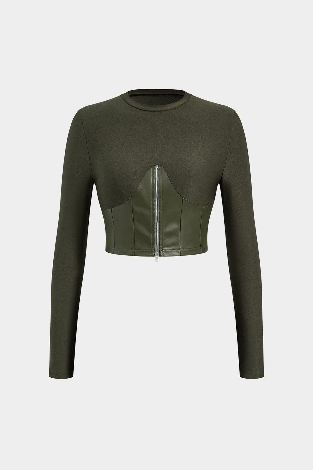 Ensemble simili cuir kaki vue côté lune