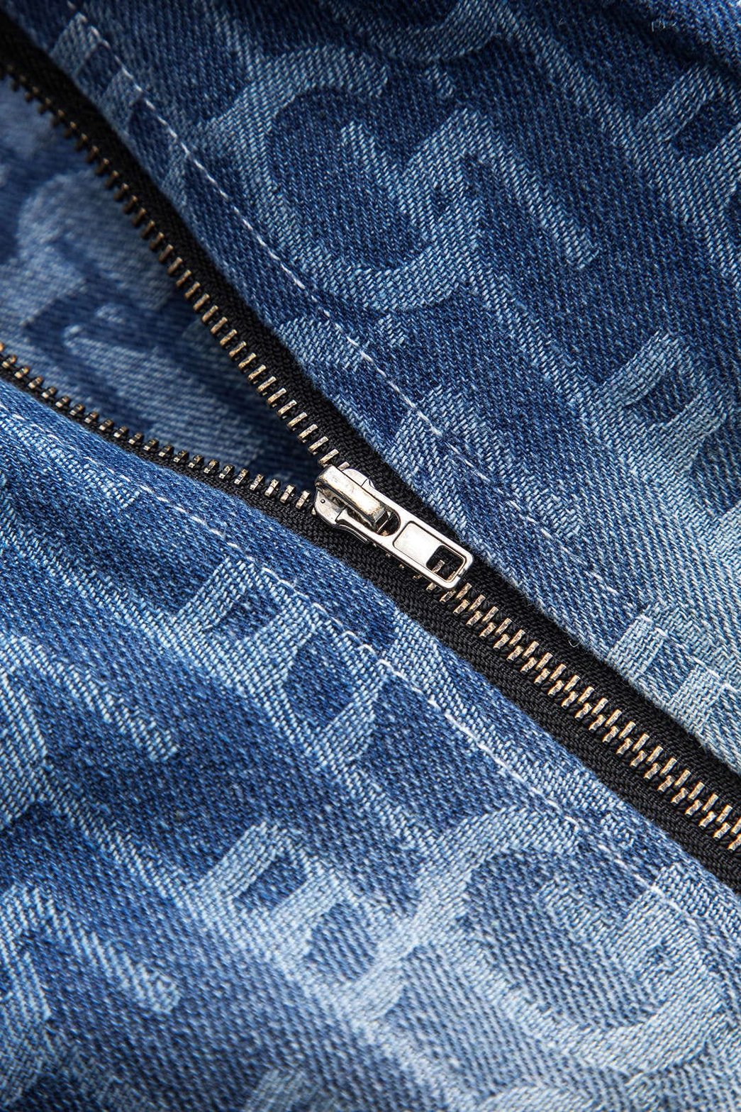 Ensemble jean détail couture fleur