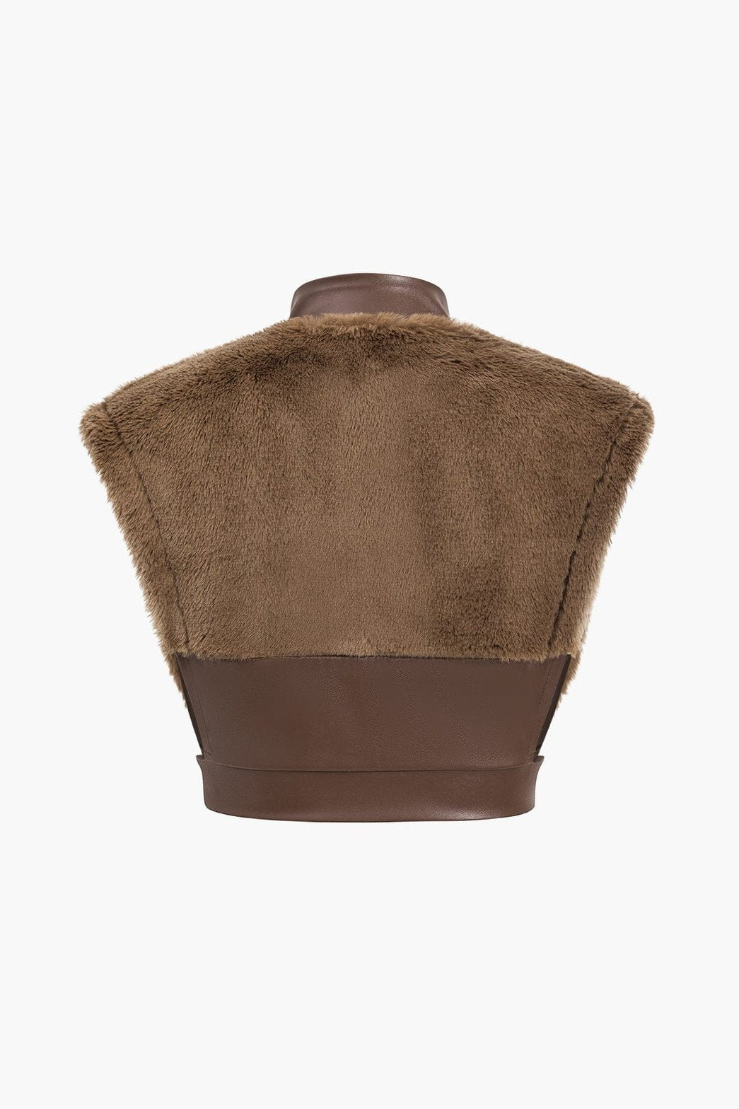 Mini jupe fausse fourrure marron chic