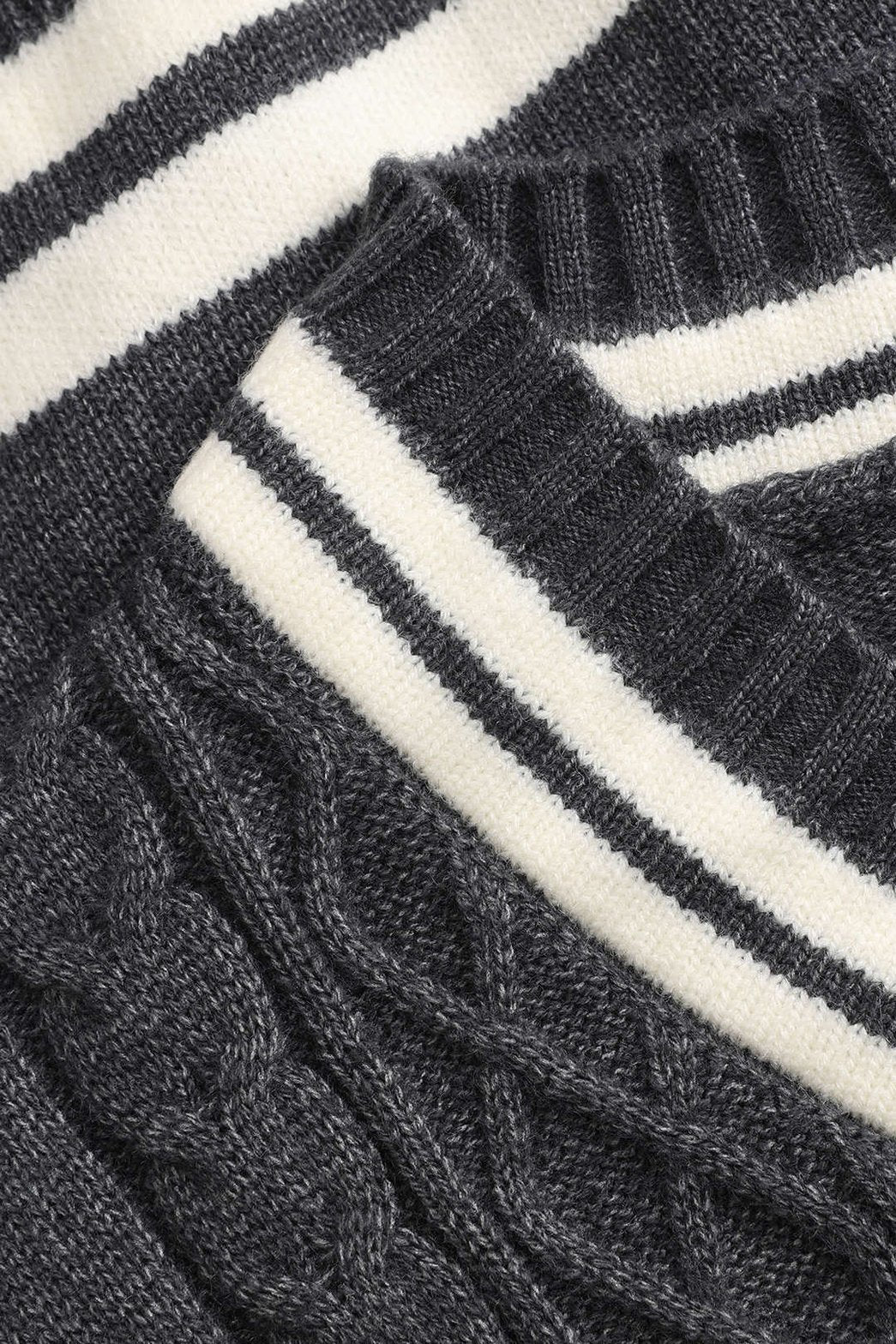 Ensemble tricoté bicolore chic confort