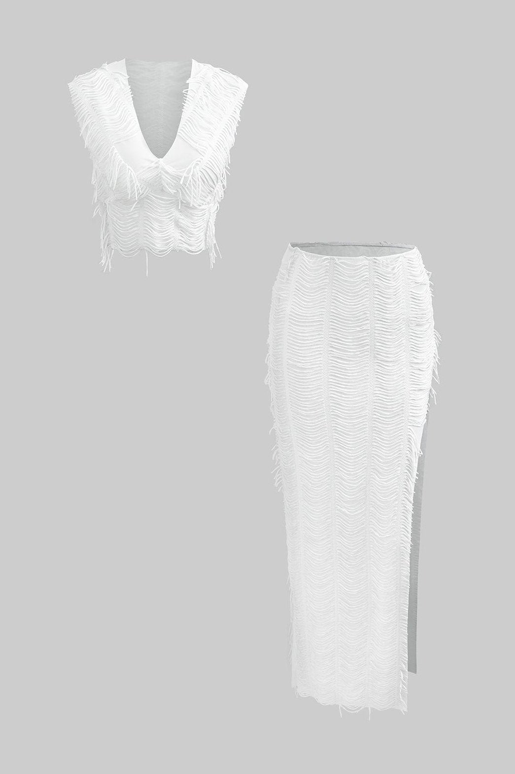 Ensemble blanc texturé élégant harmonie
