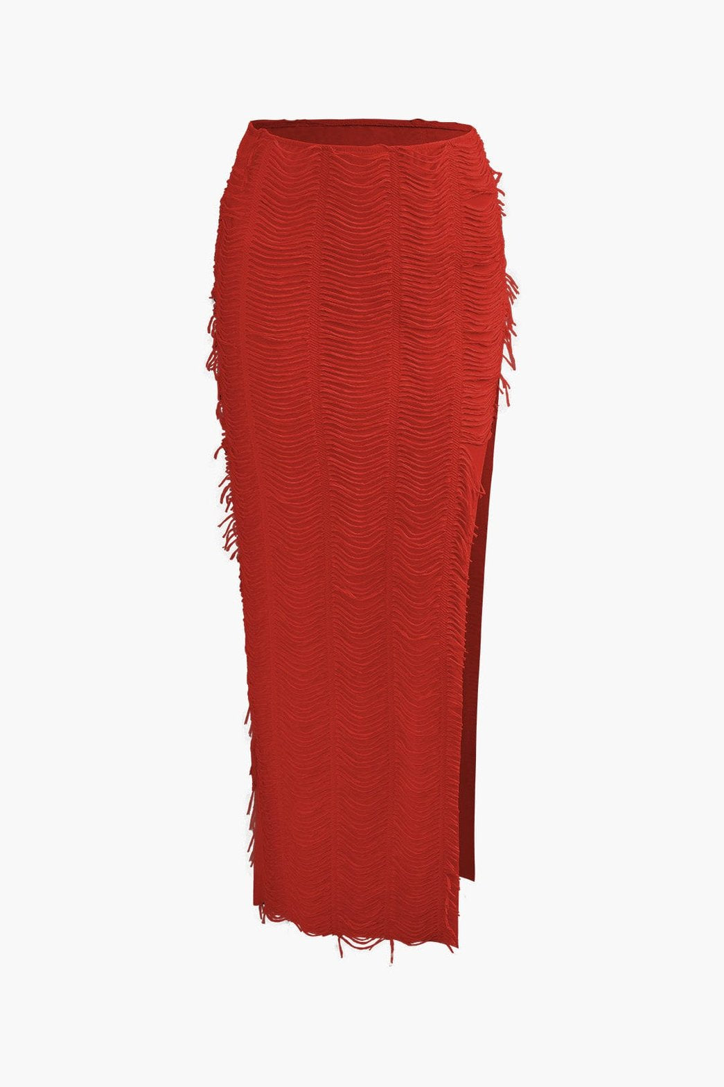 Ensemble Texturé Col V avec Jupe Longue