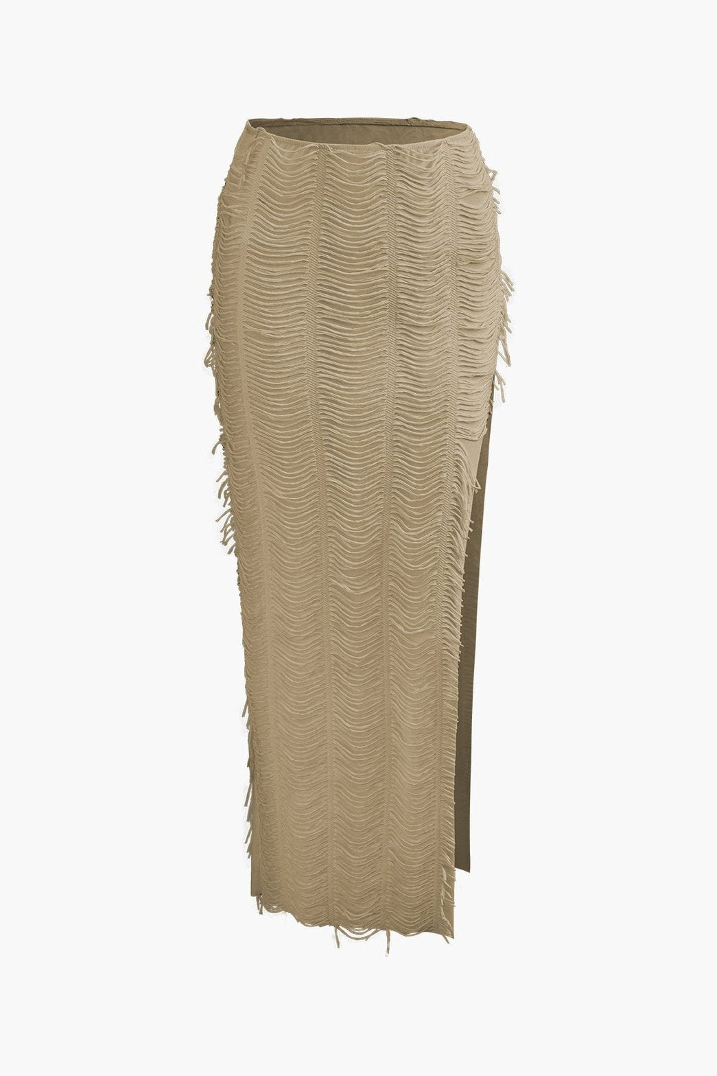 Ensemble Texturé Col V avec Jupe Longue