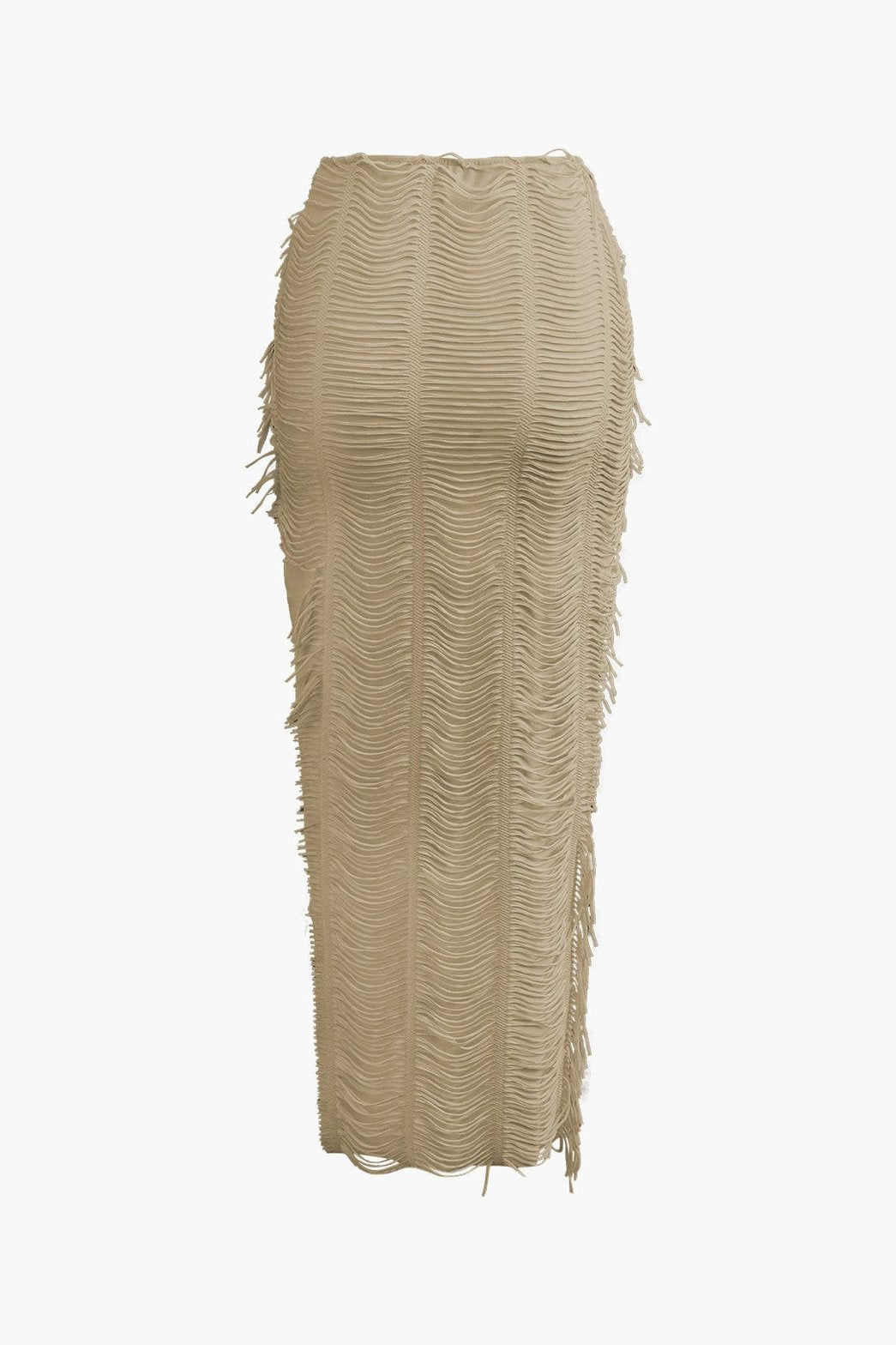 Ensemble Texturé Col V avec Jupe Longue