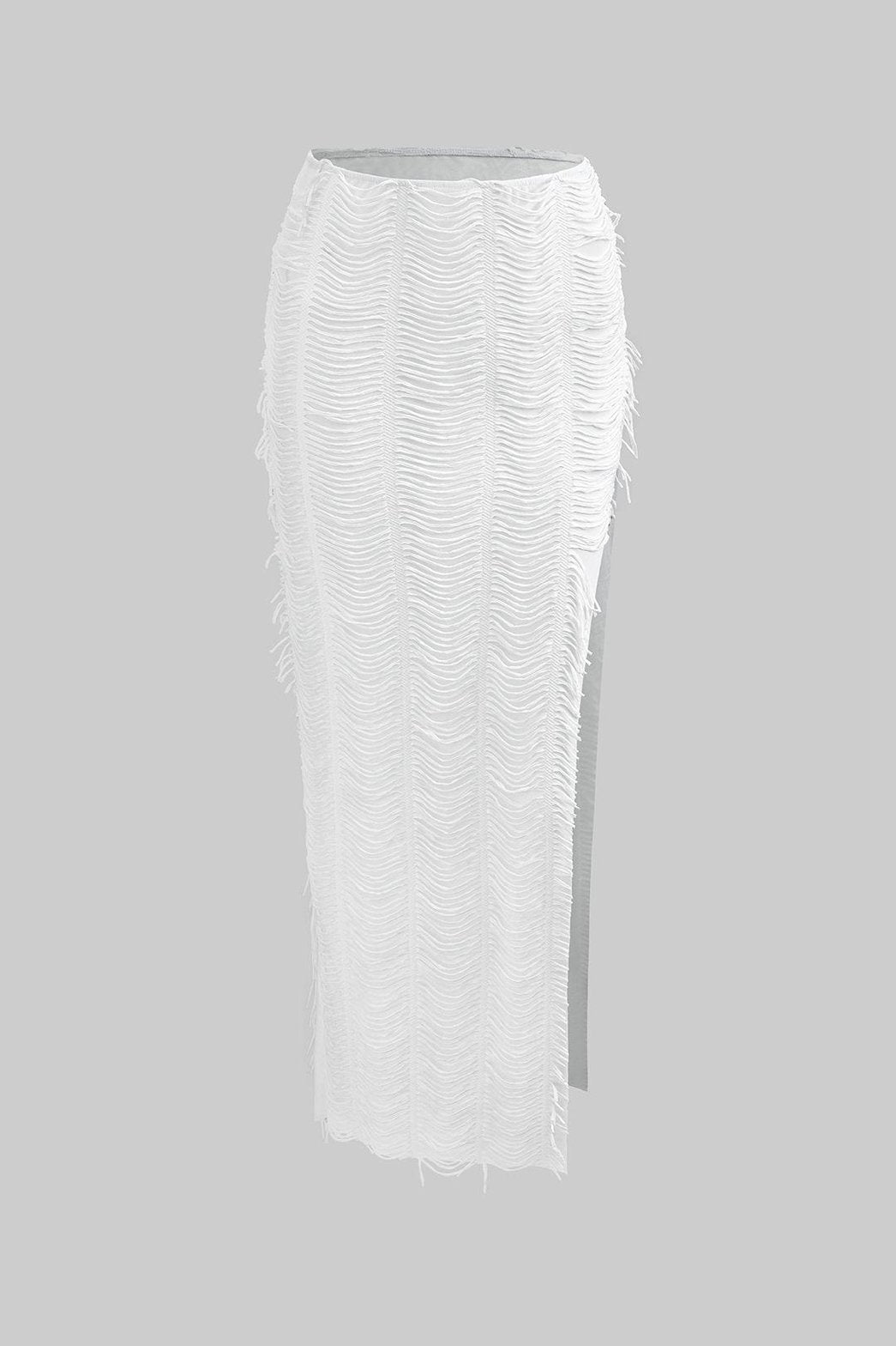 Ensemble Texturé Col V avec Jupe Longue