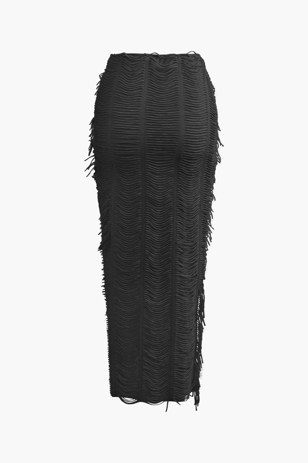 Ensemble Texturé Col V avec Jupe Longue