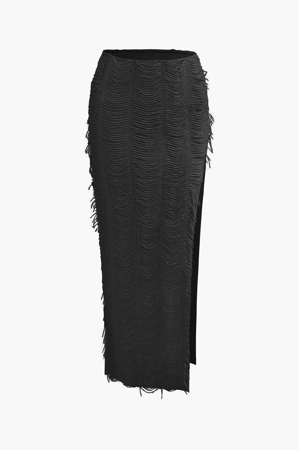 Ensemble Texturé Col V avec Jupe Longue