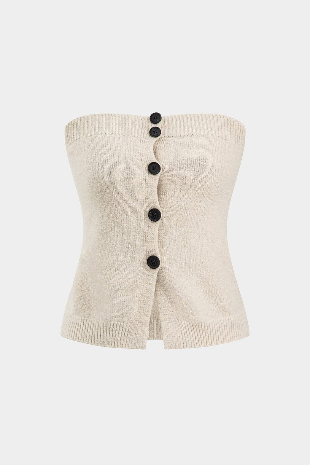 Top bustier tricoté boutonné harmonie