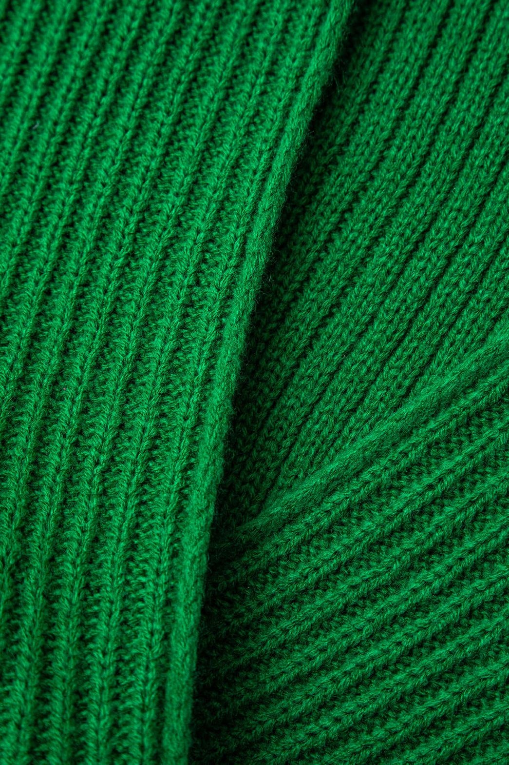 Ensemble Tricot Côtelé Pull Col V et Jupe
